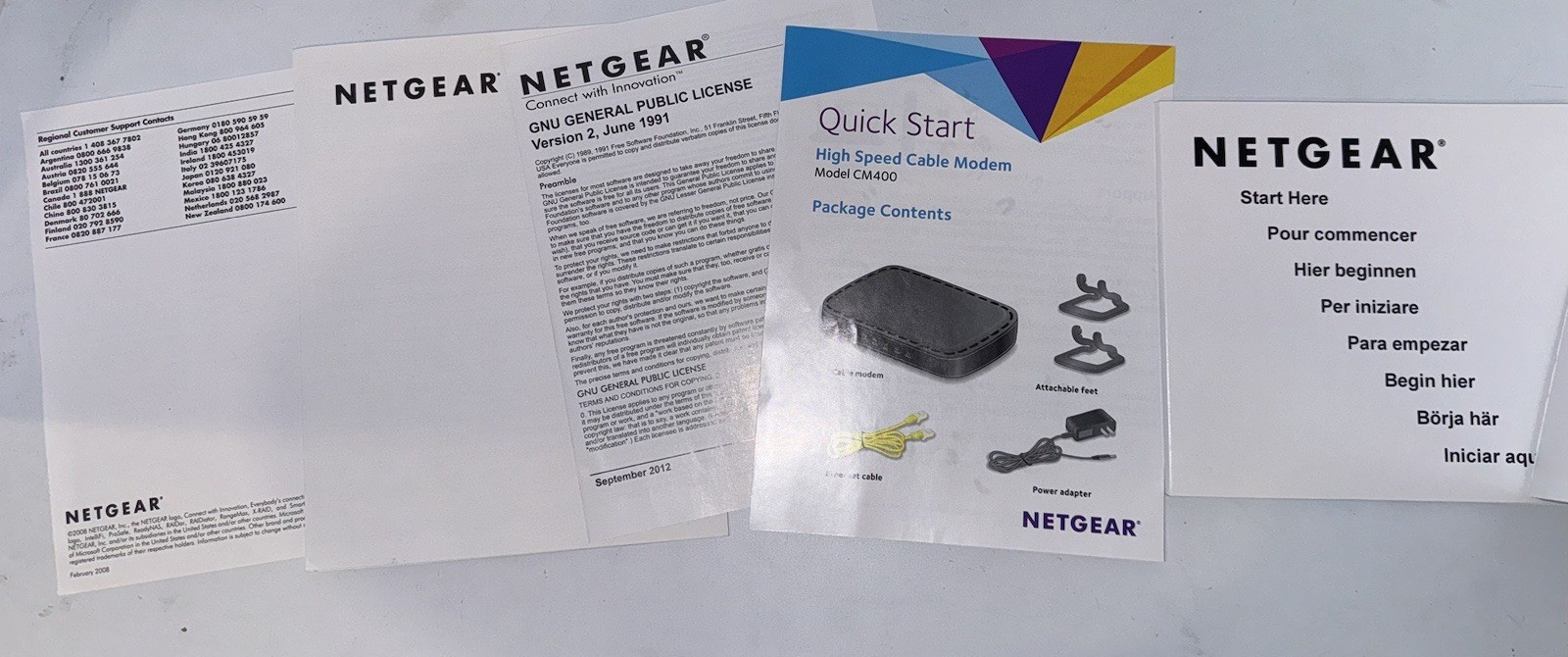 *NO CORDS* NETGEAR CM400 High Speed Cable Modem DOCSIS 3.0 | 340 Mbps