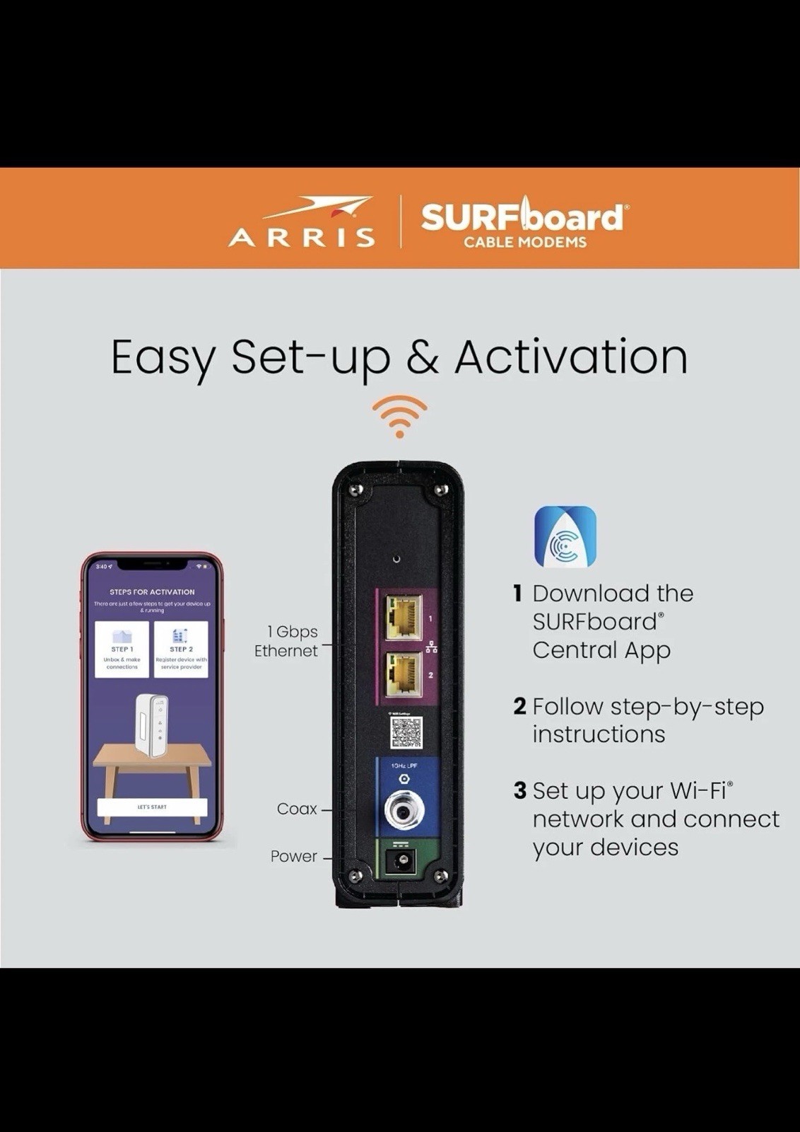 ARRIS SBG10 SURFboard AC1600 Dual-Band Cable Modem Router
