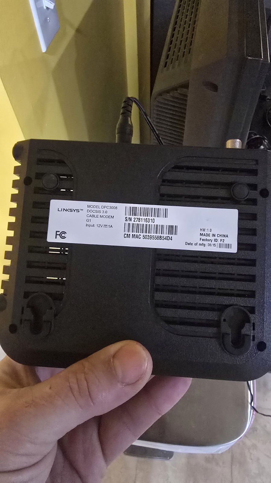 Linksys DPC3008 DOCSIS 3.0 Cable Modem Comcast 343 Mbps 1x Gigabit