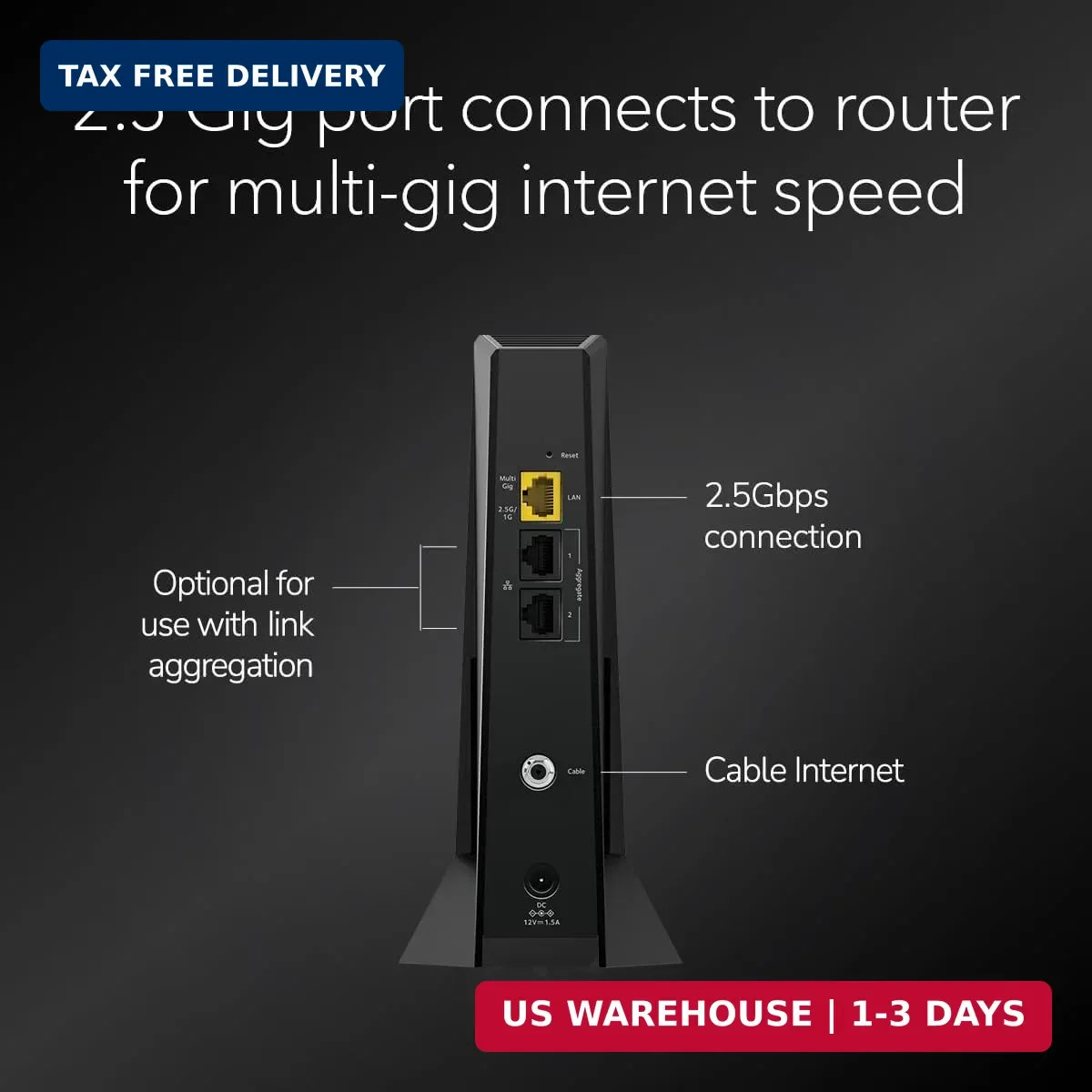 NETGEAR Nighthawk DOCSIS 3.1 Mid/High-Split Modem (CM3000-1AZNAS) – Approved for