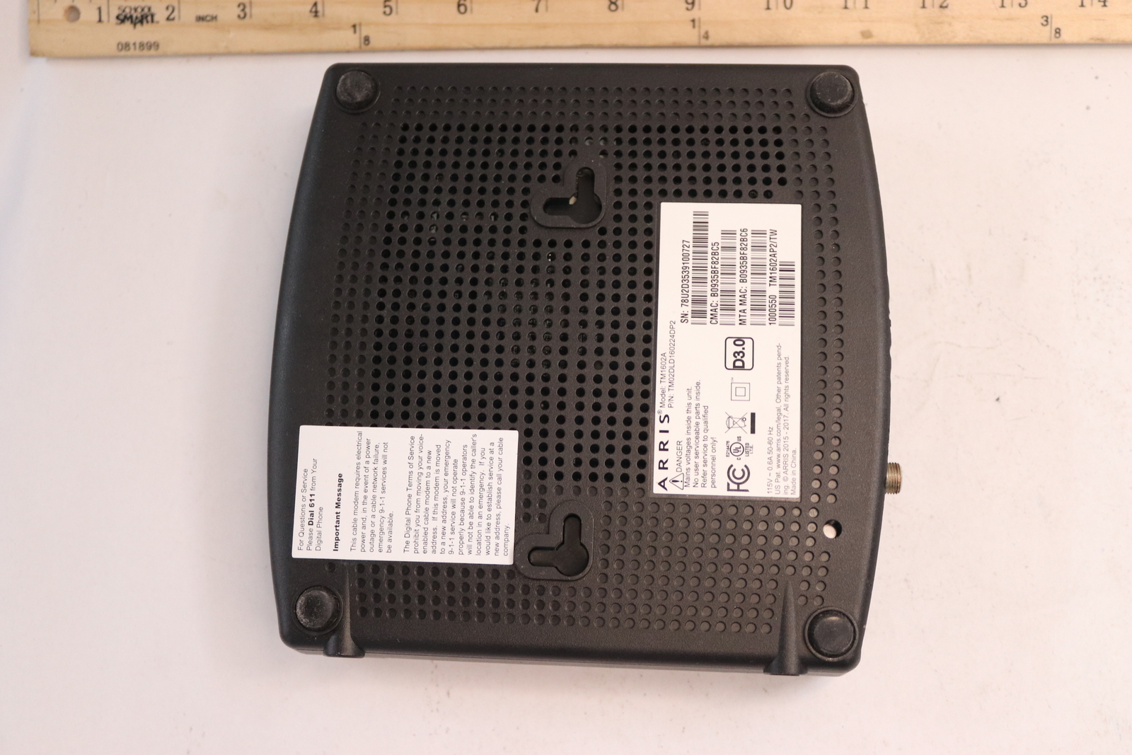 Arris Telephony Modem 3.0 Upgradeable TM1602A