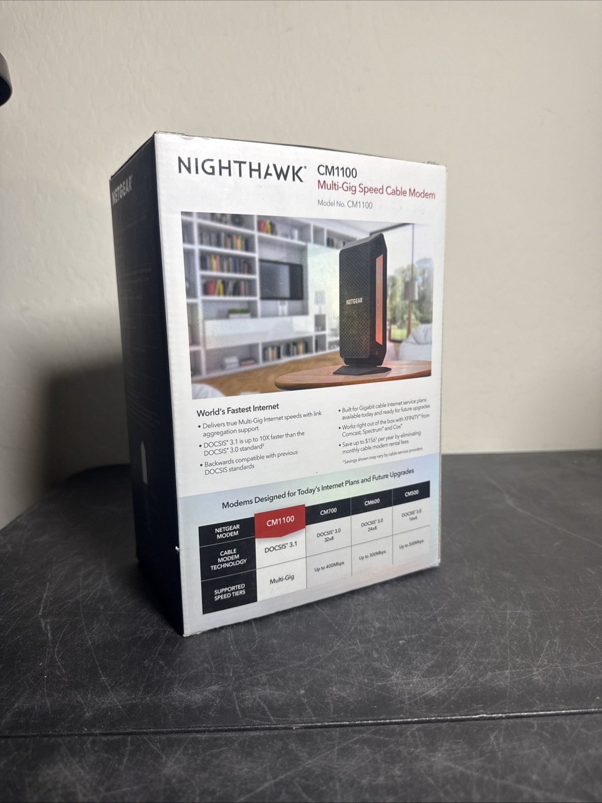 NETGEAR NIGHTHAWK CM1100 Cable Modem DOCSIS 3.1 Multi-Gig SpeedModem