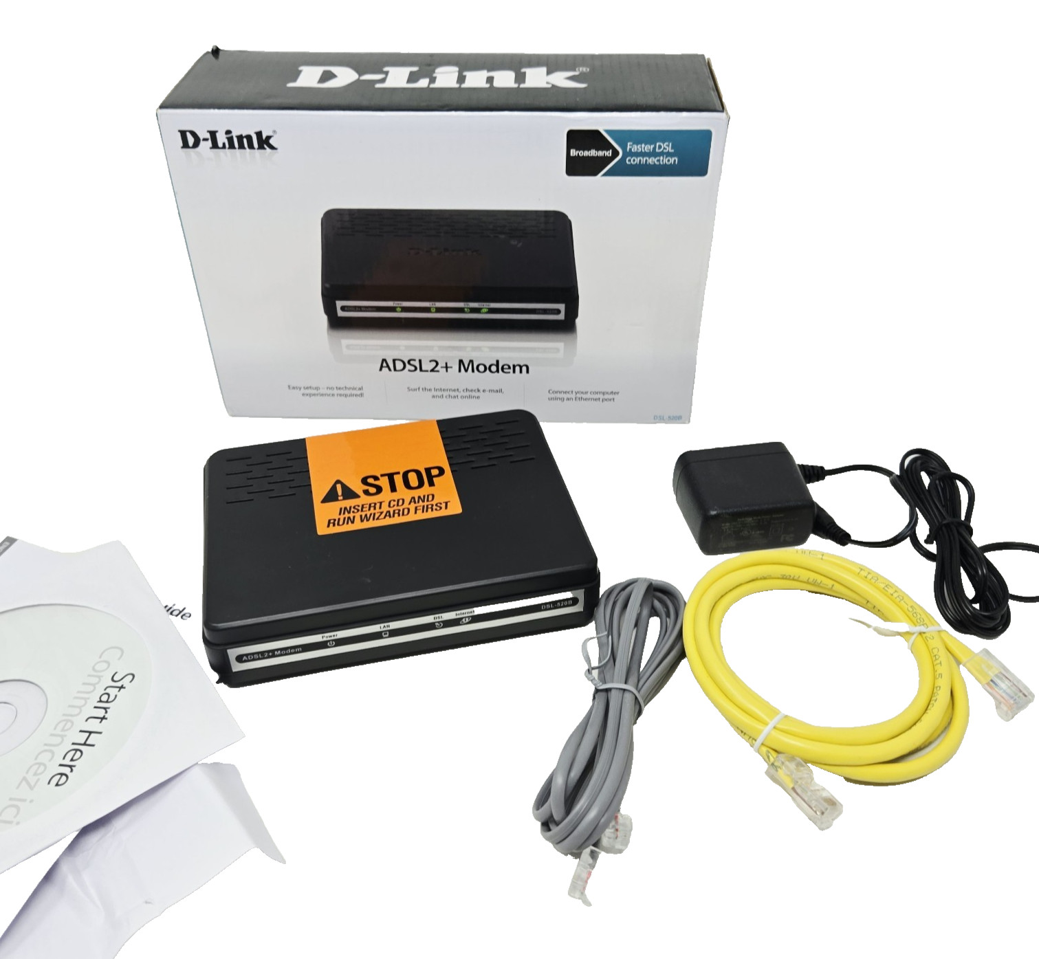 D-Link ADSL2+ Ethernet Modem-DSL-520B Broadband