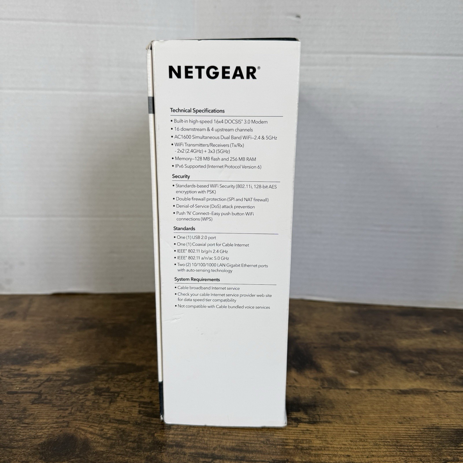 NETGEAR AC1600 Wifi Cable Modem Router C6250-1AZNAS