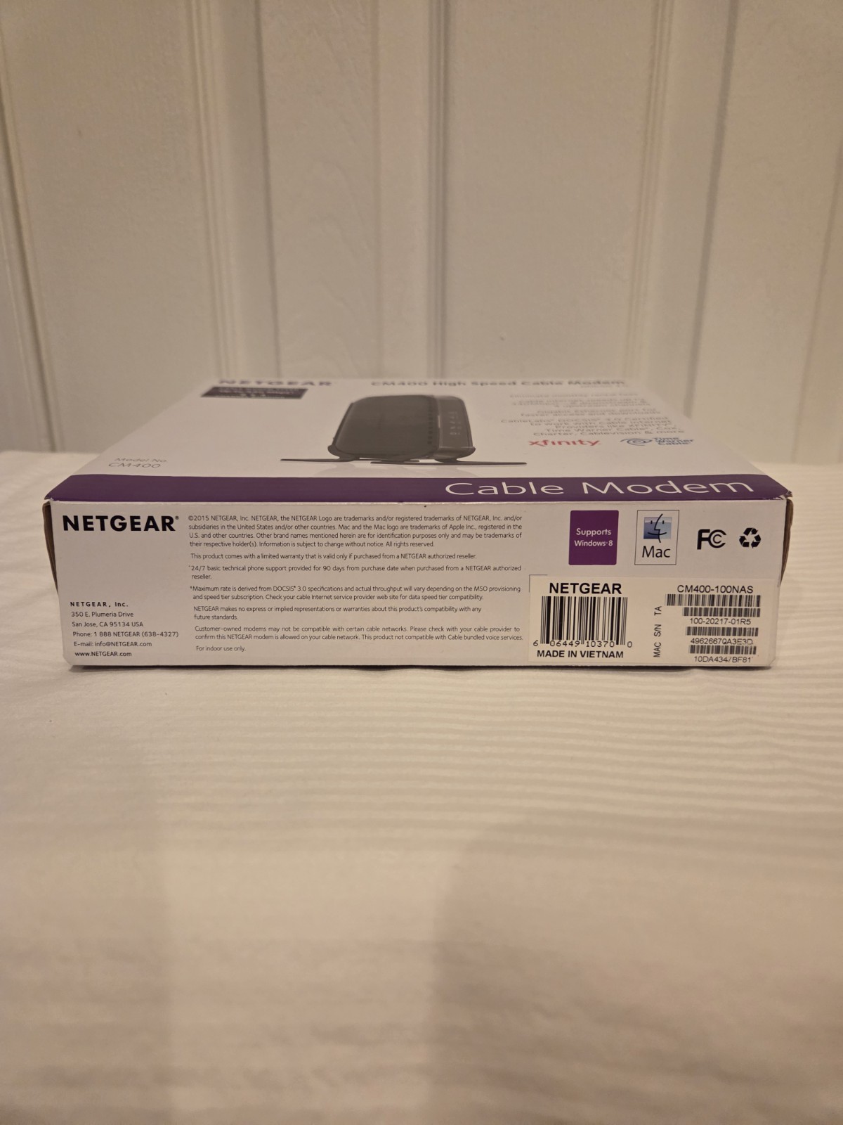 NETGEAR CM400 DOCSIS 3.0 Cable Modem 340 Mbps for Xfinity IPv6 Black