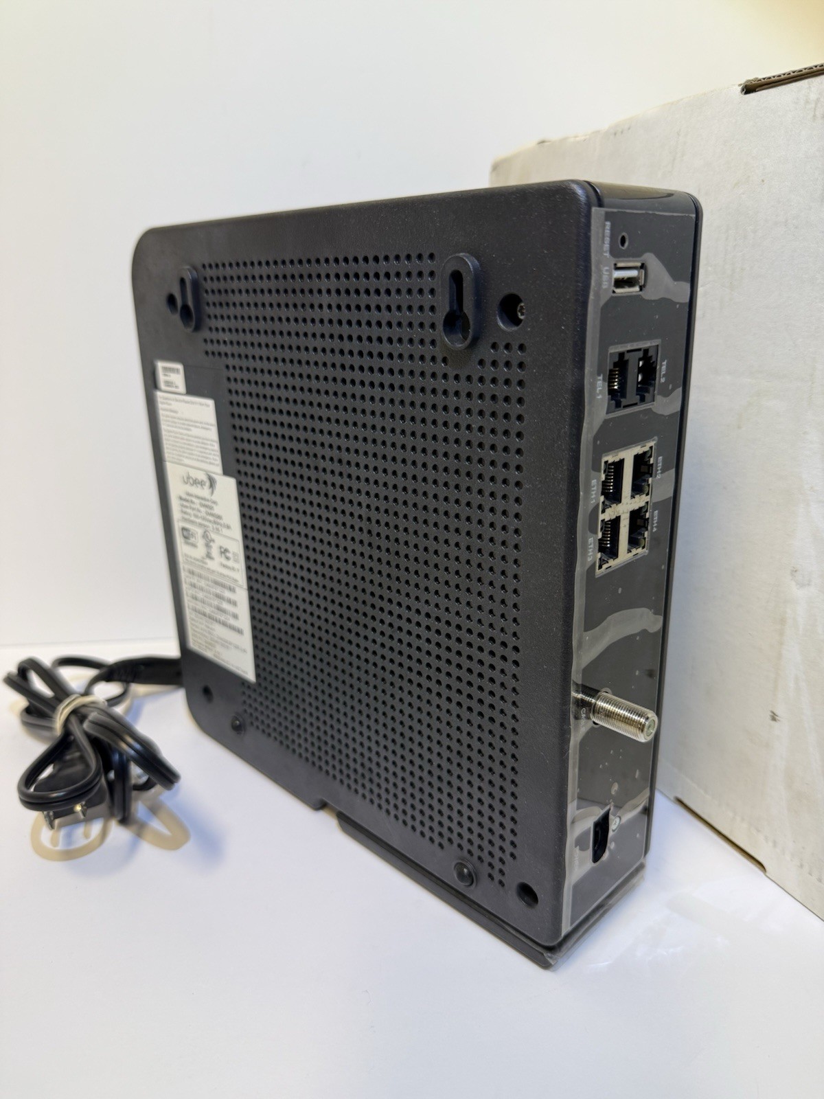 Ubee DVW326B Docsis 3.0 Telephony Modem Gateway WiFi W/Power Cord UNTESTED
