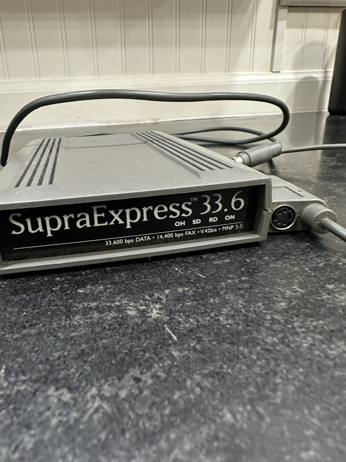SupraExpress 33.6 External Fax Modem V.42bis Vintage Computer Accessory