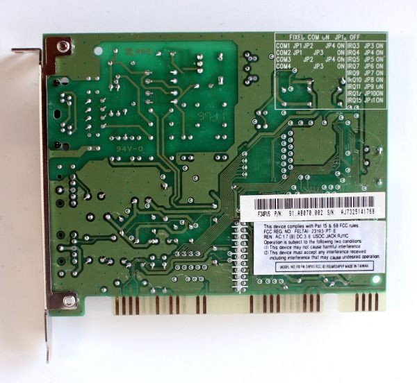 modem, ISA, F34PVS, P/N 91.AB070.002, (b.5)