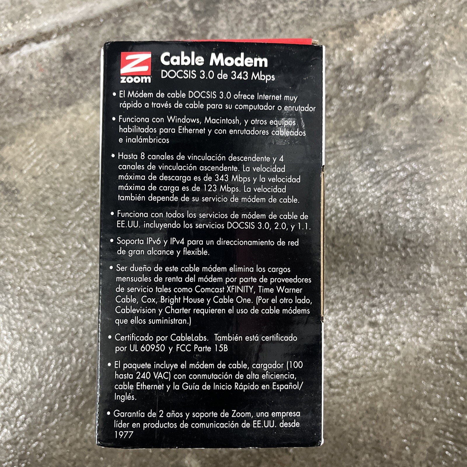 Open But Never Used Zoom DOCSIS 3.0 Cable Modem Model 5341