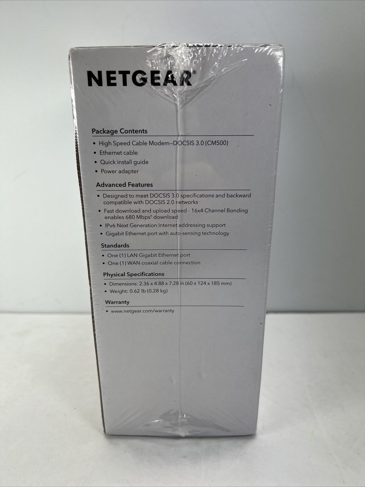 NETGEAR CM500-1AZNAS 16×4 DOCSIS 3.0 Cable Modem Max Download Speeds of 686mbps