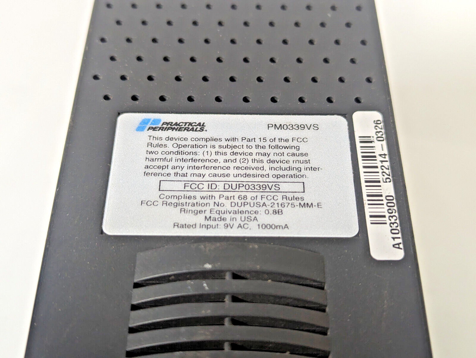 Practical Peripherals PC288LCS V.34 PM0339VS Mini Tower Dialer Modem