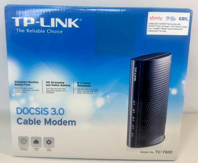 TP-Link TC-7610 300Mbps Wireless N DOCSIS 3.0 High Speed Cable Modem Gigabit