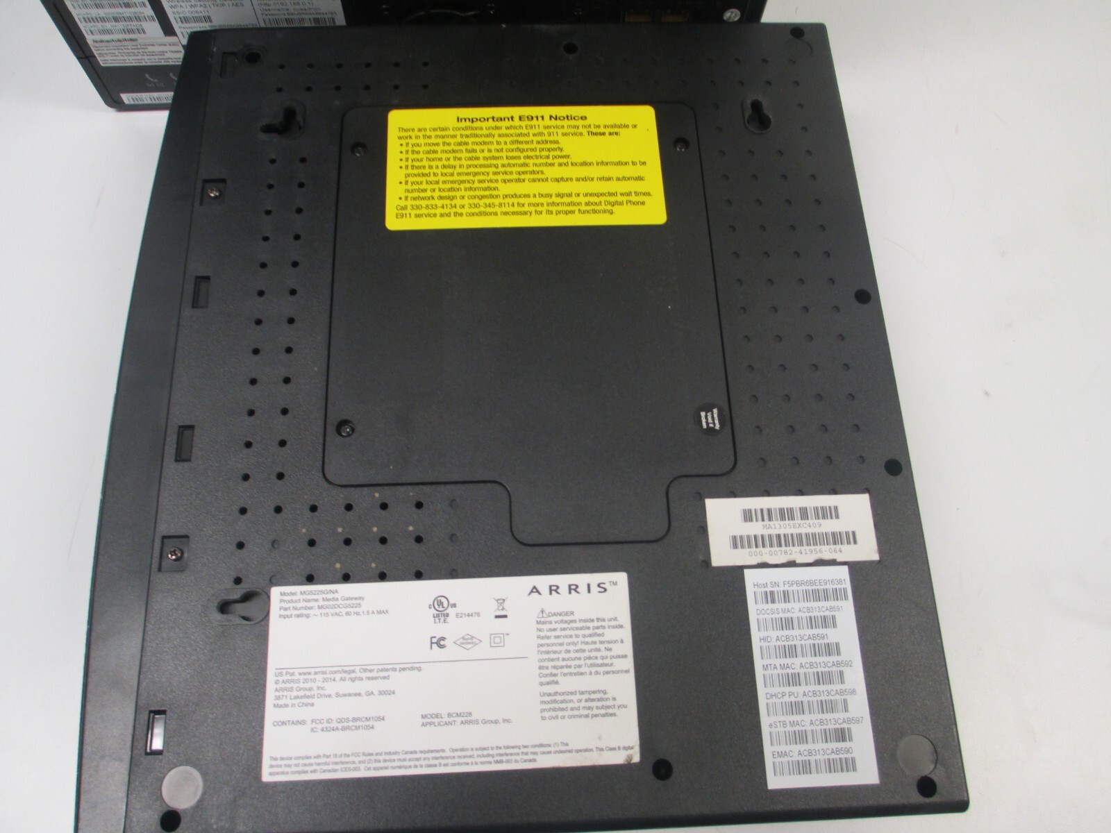 Lot Of 5 ARRIS Media Gateway Modem MG5225G/NA MG02DCG5225 (For Parts, no cords)