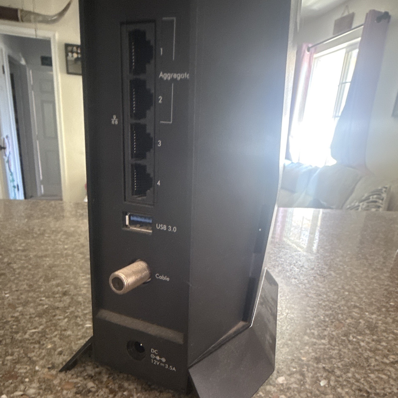 NETGEAR Nighthawk Cable Modem Router Black 4 LAN USB 3.0 Coax Port Agg – no cord