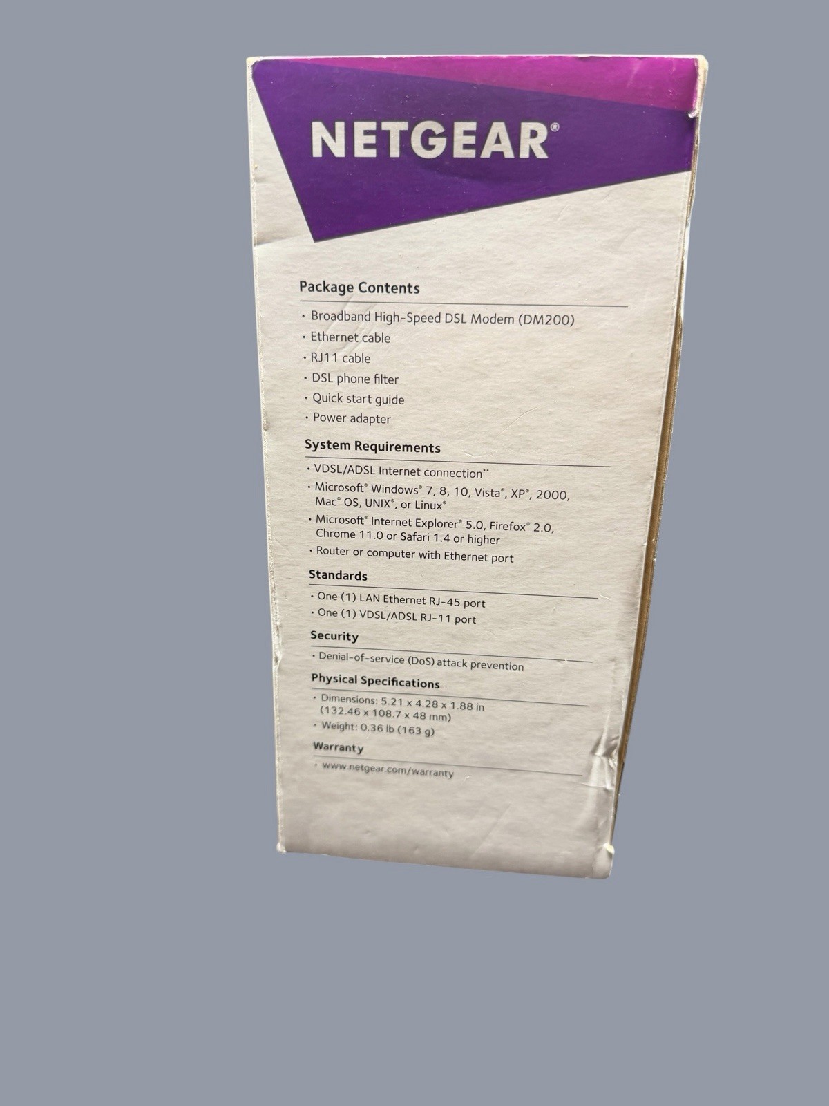 NETGEAR Broadband High-Speed DSL Modem VDSL/ADSL (DM200)