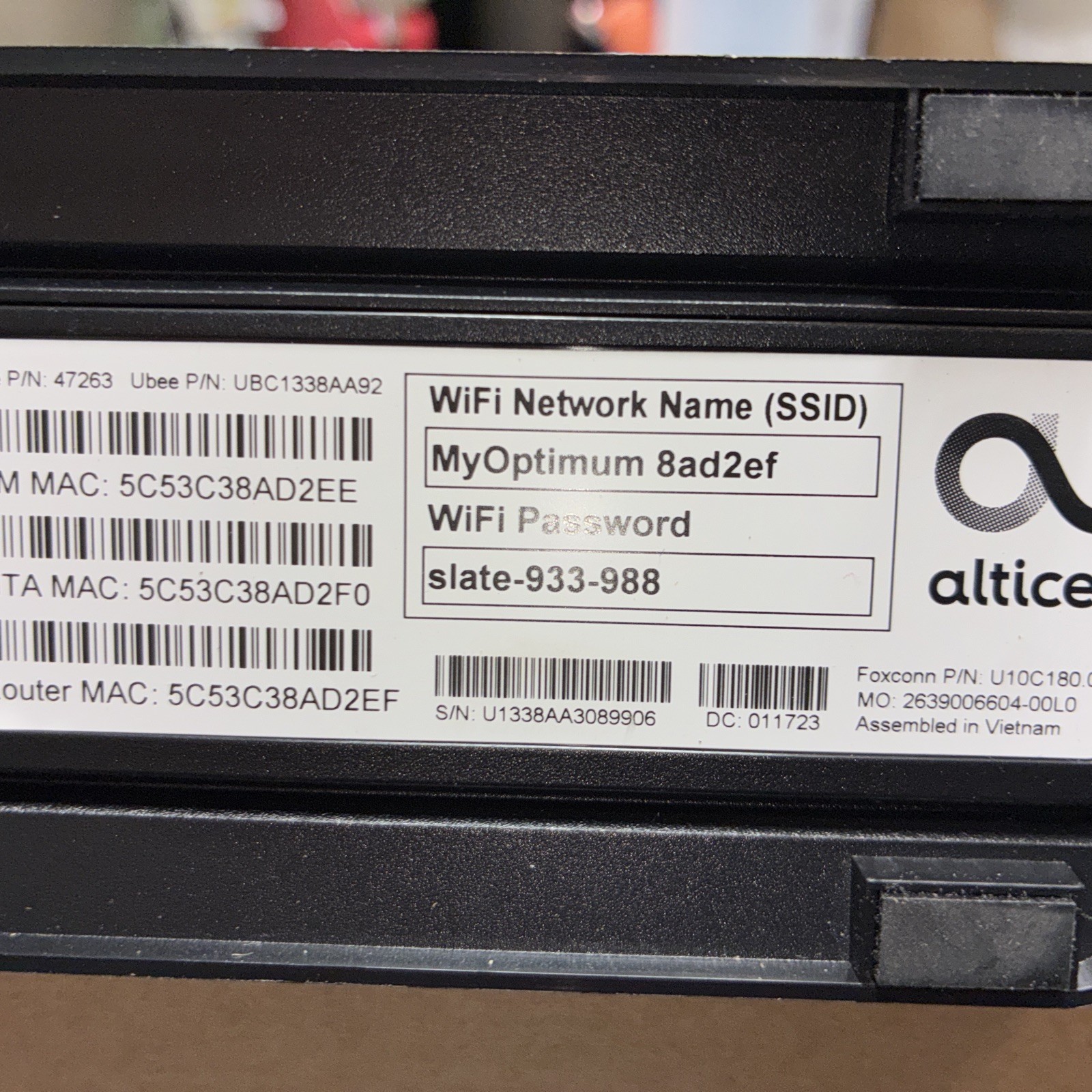 Altice UBC1338 Gateway Wireless Modem Black GR140DGM 4 Port FiberGateway Bundle