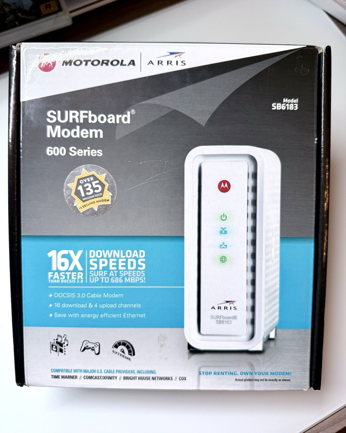 ARRIS SB6183 DOCSIS 3.0 Cable Modem Open Box Brand New Xfinity Spectrum Cox