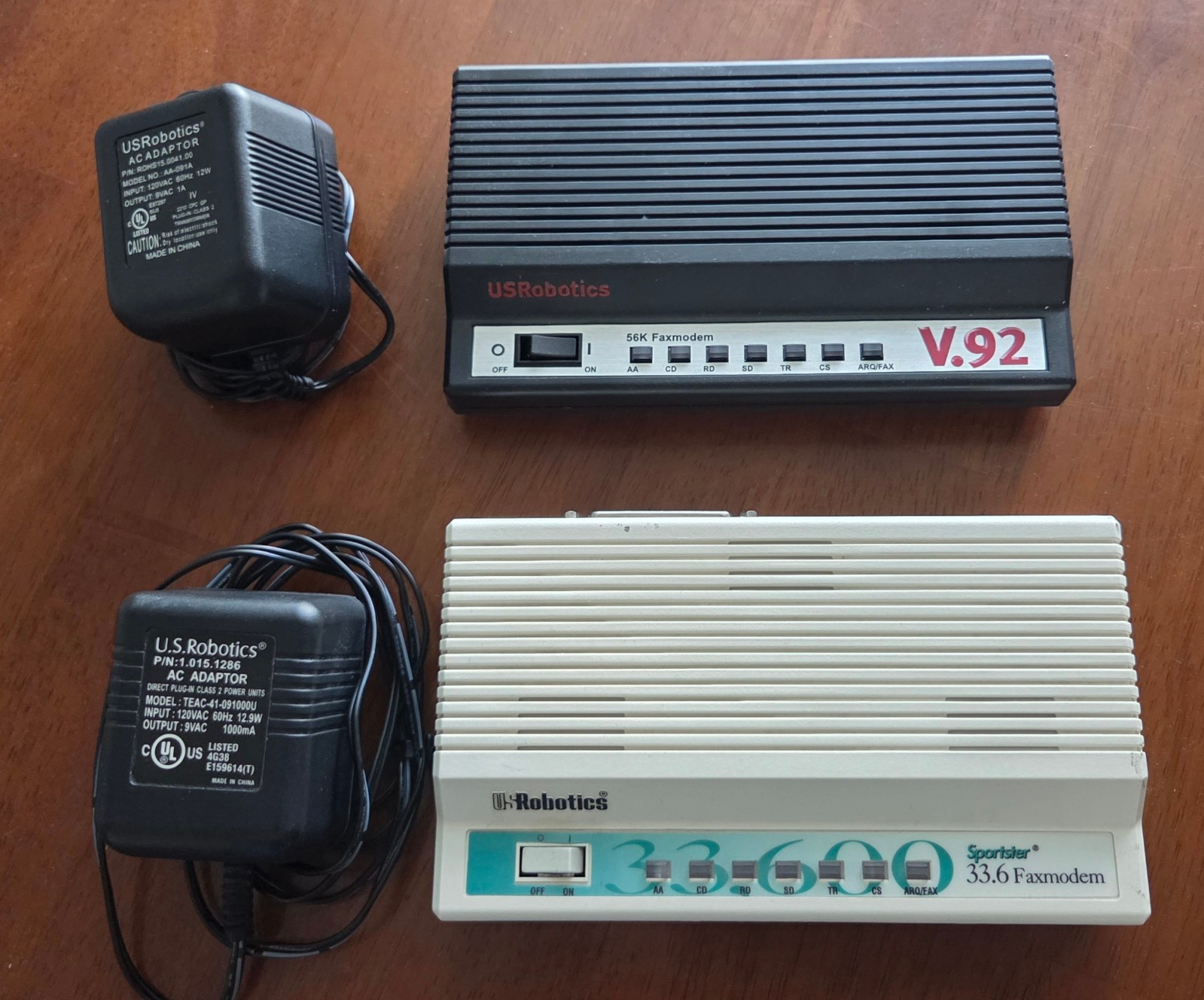 USRobotic V.92 and USRobotics Sportser 33.6 Faxmodem Combo Used In Working Cond