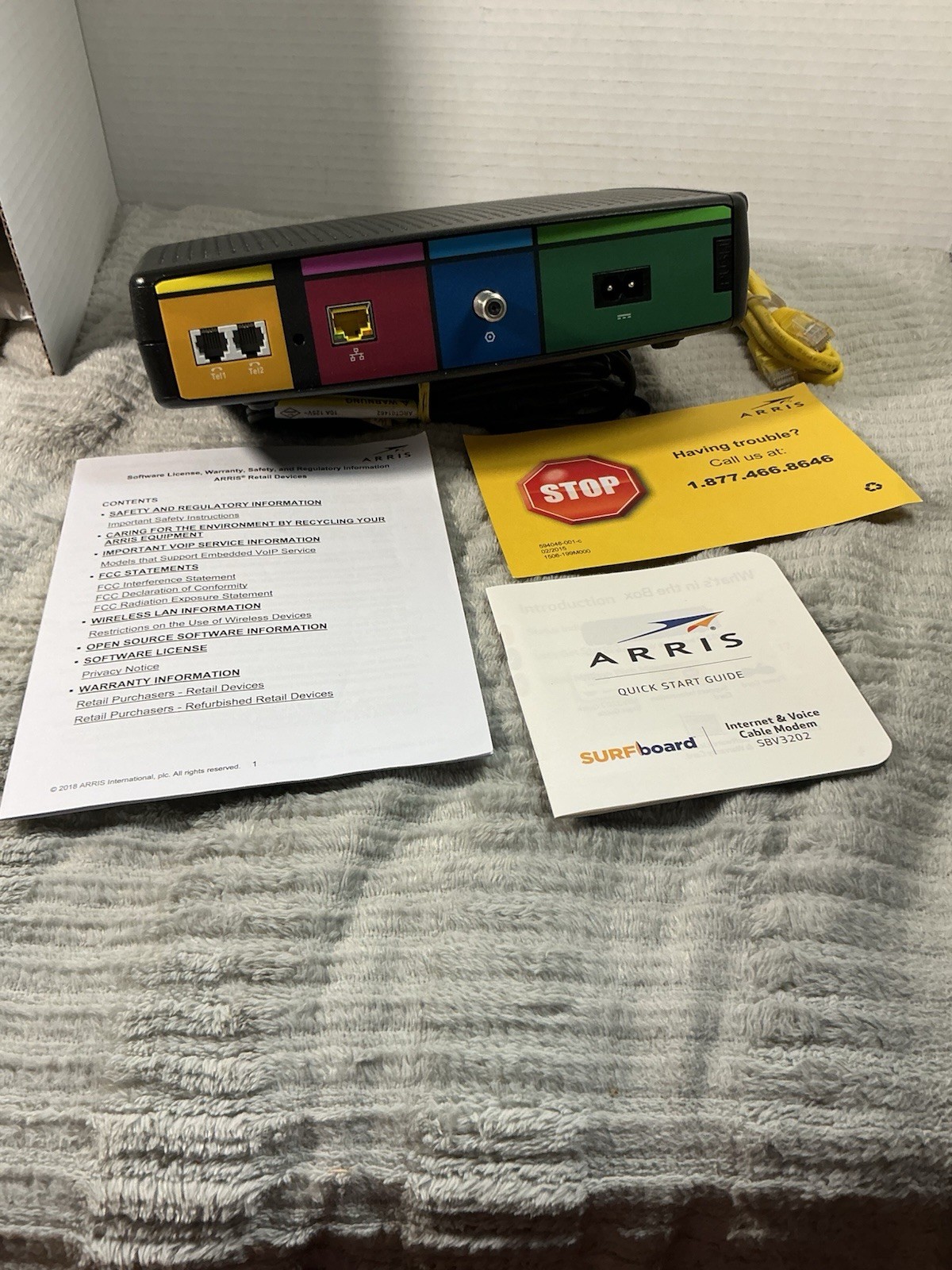 ARRIS SURFboard SBV3202 DOCSIS 3.0 Cable Modem Xfinity Voice Tested Works