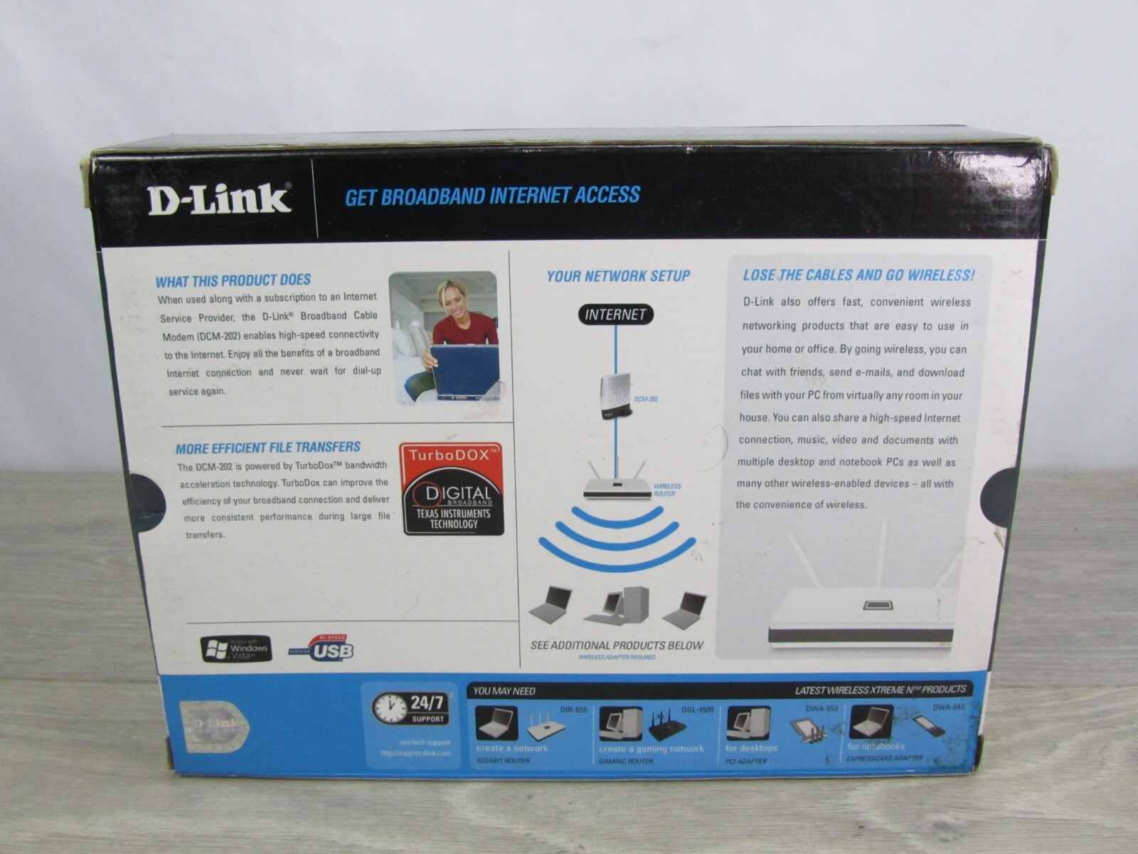D-Link DCM-202 (WMM83060) 43 Mbps Broadband Cable Modem NEW
