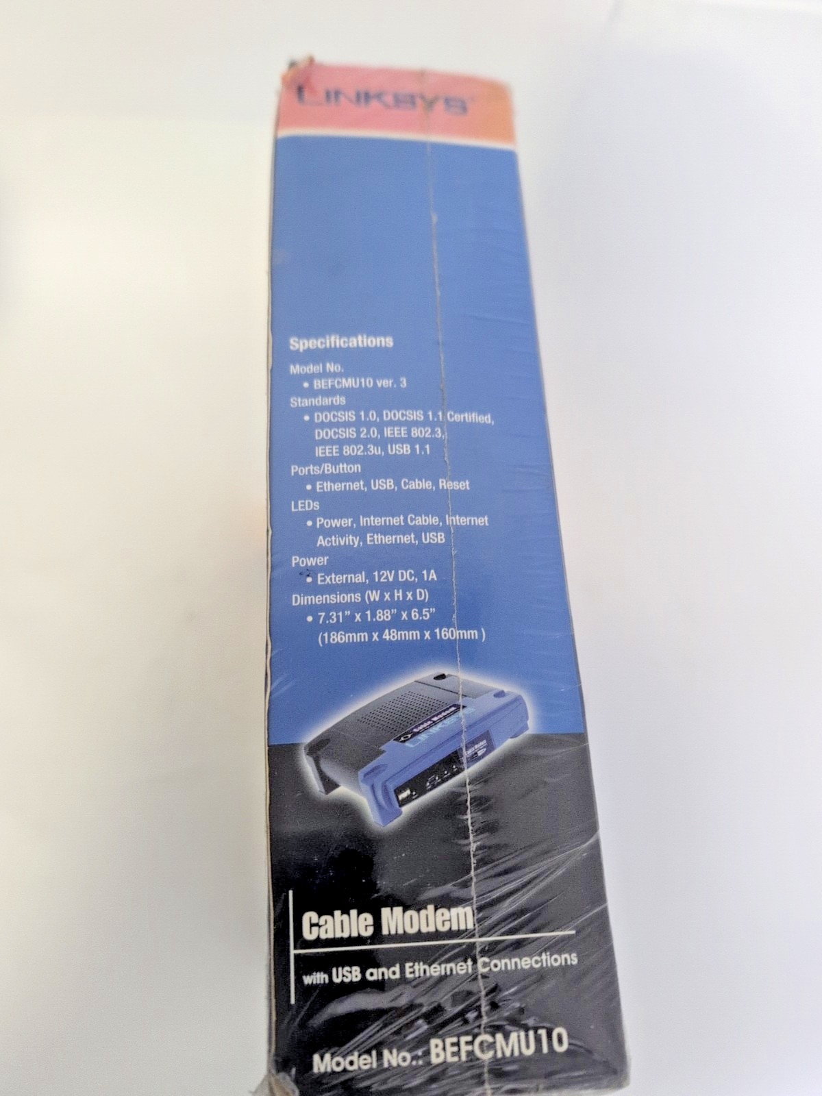 CISCO LINKSYS CABLE MODEM WITH USB AND ETHERNET CONNECTIONS BEFCMU10