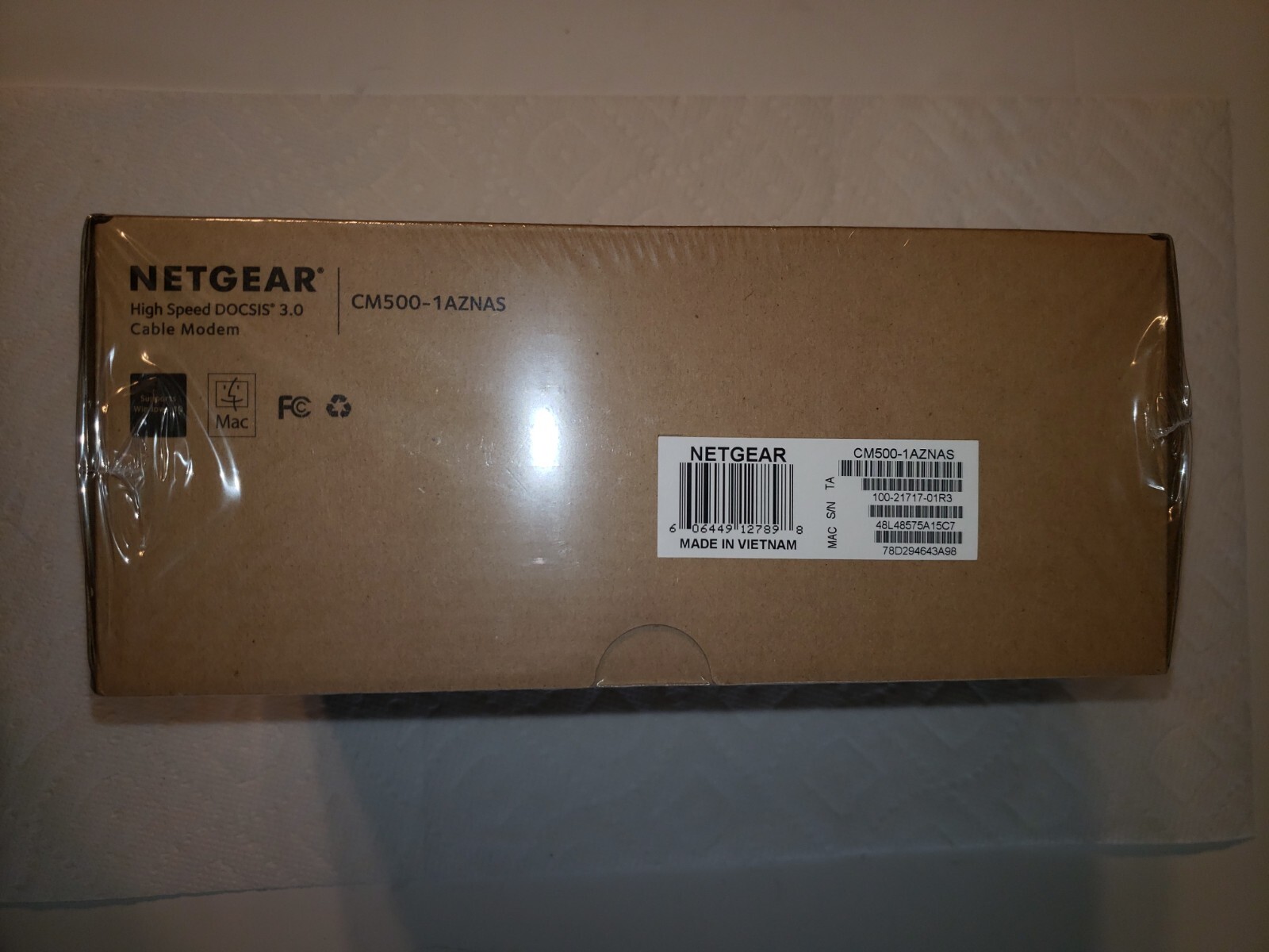 NETGEAR CM500-1AZNAS High Speed DOCSIS 3.0 Cable Modem New