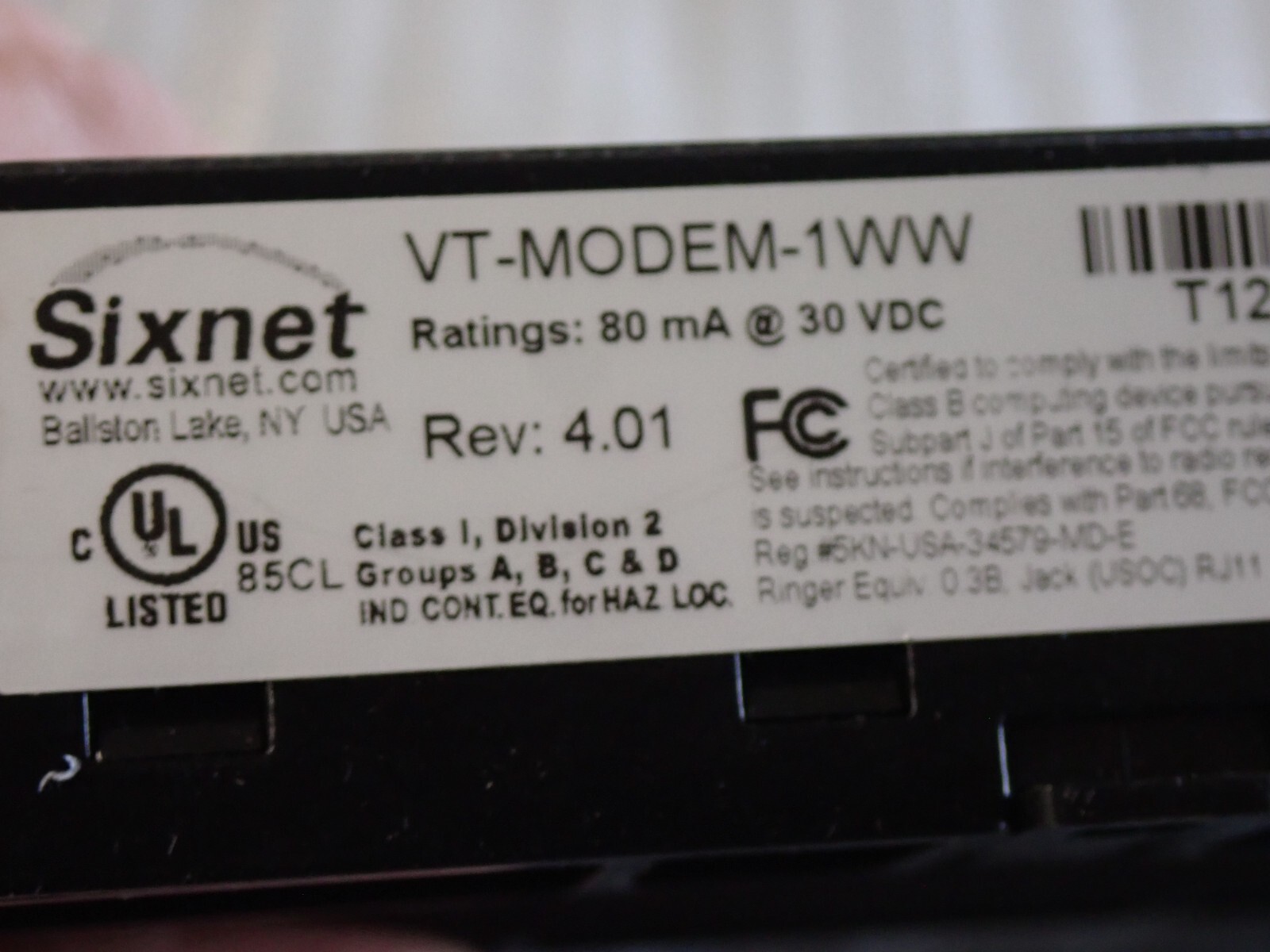 VT-MODEM-1WW Sixnet / Red Lion Rugged Industrial Phone Modem