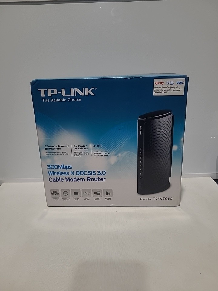 TP-Link TC-W7960 DOCSIS 3.0 Cable Modem Wireless N Router 300Mbps Xfinity