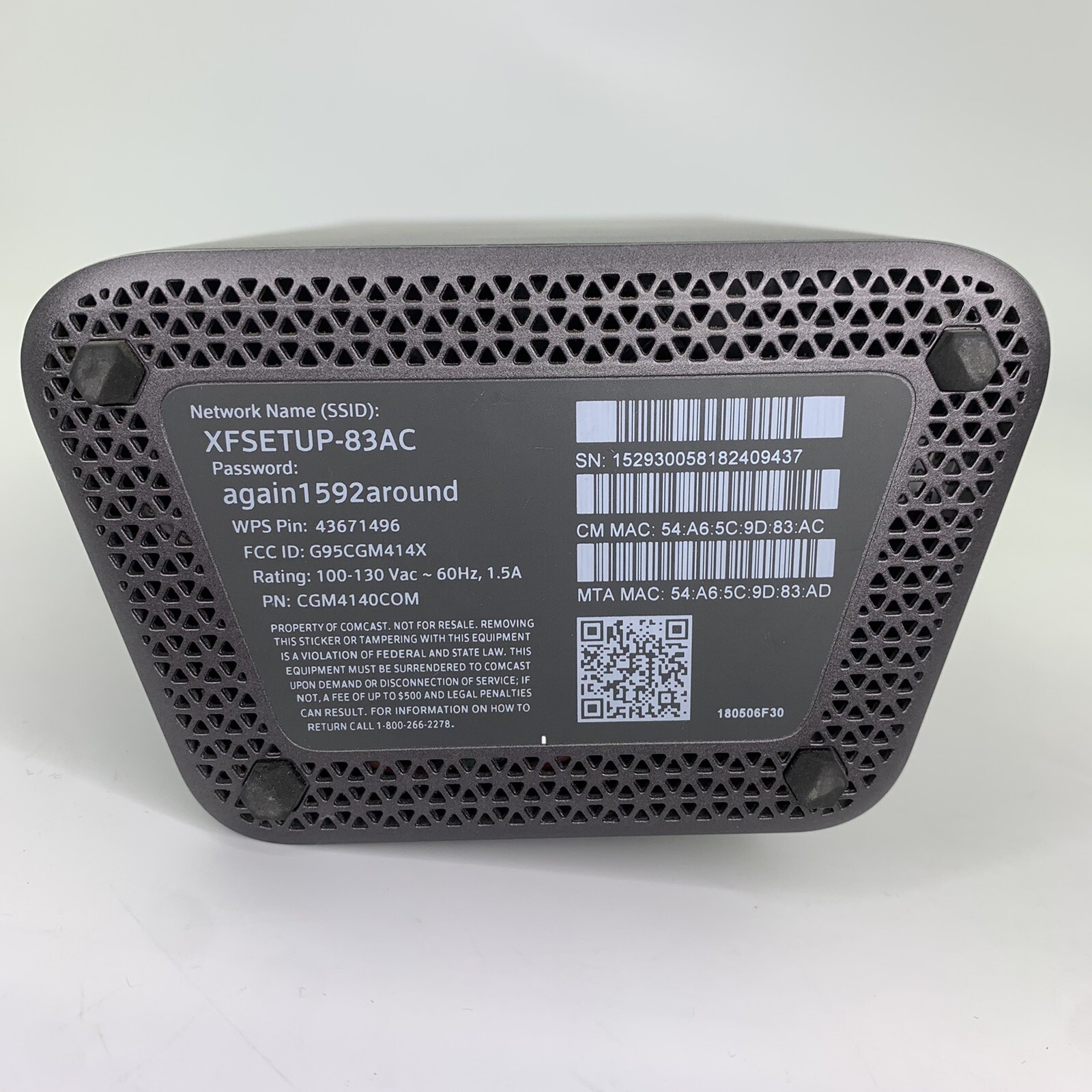 Xfinity XB6-T WiFi Router – Untested – Parts/Repair – Please Read