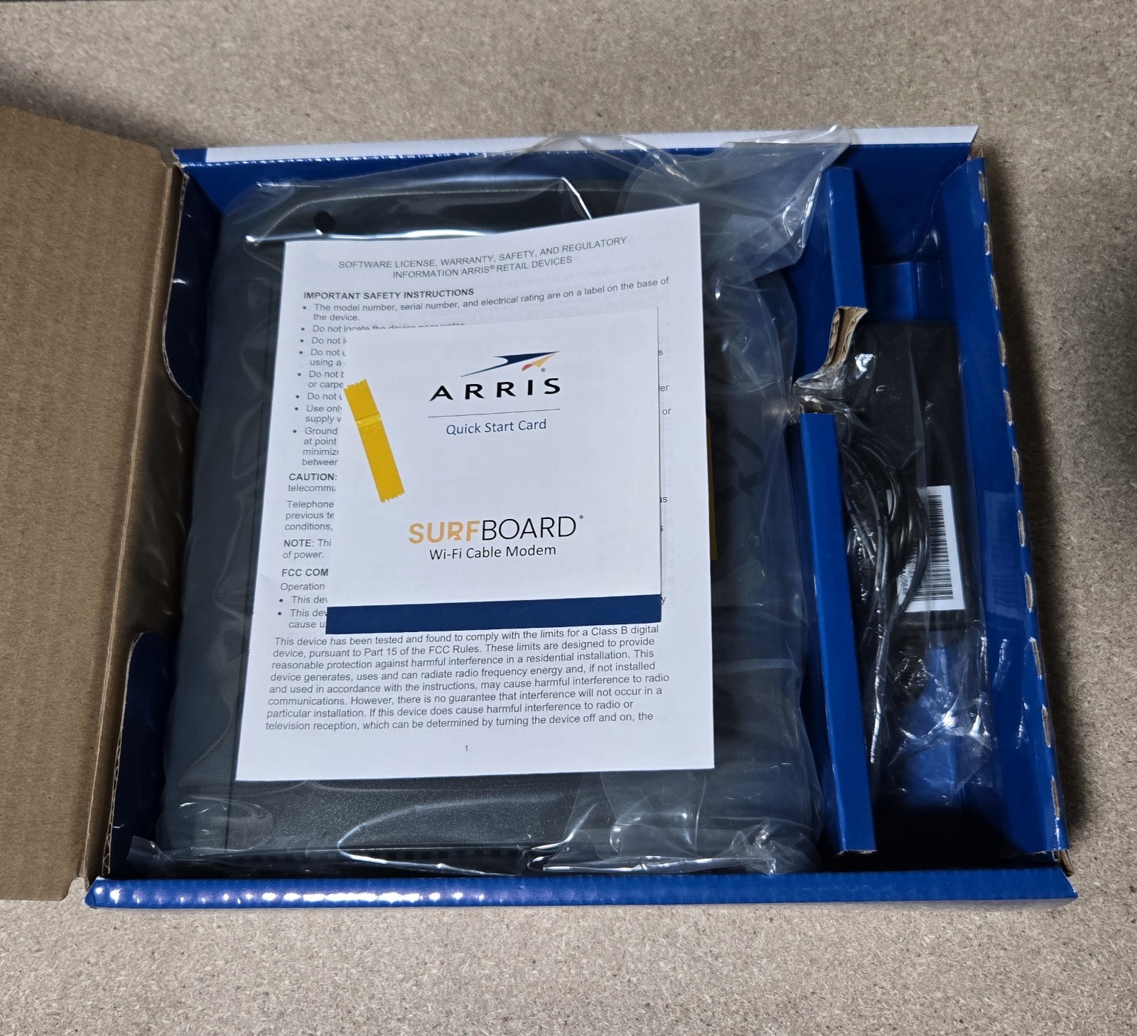 ARRIS SurfBoard G34 DOCSIS 3.1 High-Performance Wi-Fi 6 Cable Modem !Complete!