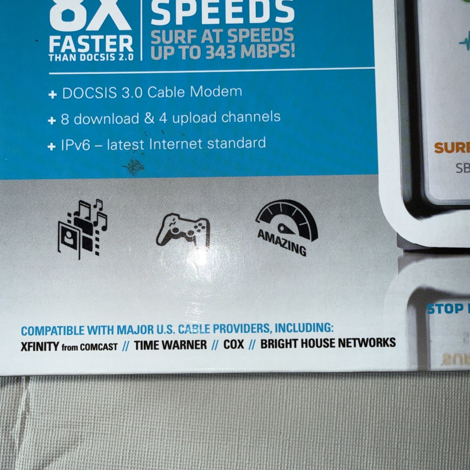 Arris SURFboard Cable Modem SB6141 DOCSIS 3.0 Open Box