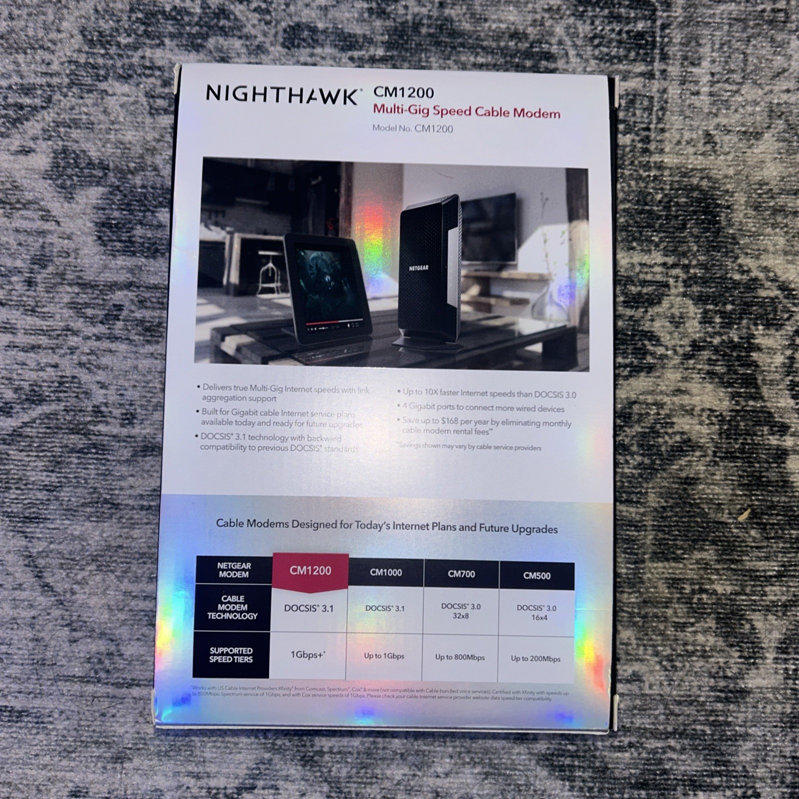 Netgear Nighthawk CM1200 Multi-Gig Speed Cable Modem DOCSIS 3.1 606449140750