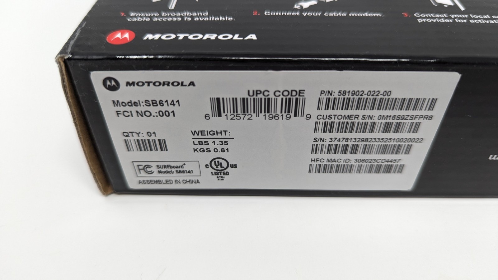 Motorola SURFboard SB6141 Cable Modem