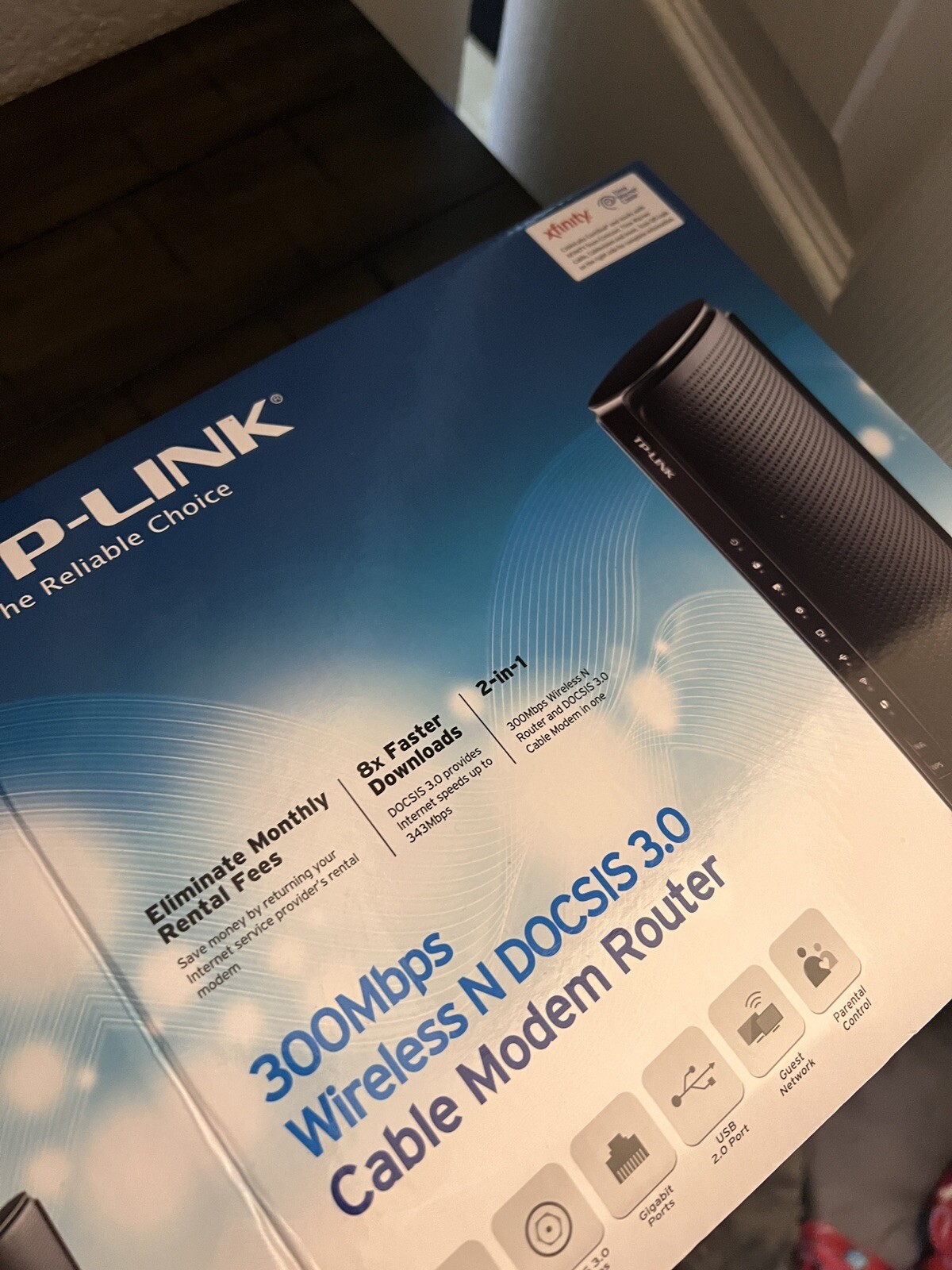 TP-Link TC-W7960 300Mbps Wireless Modem Router – Black