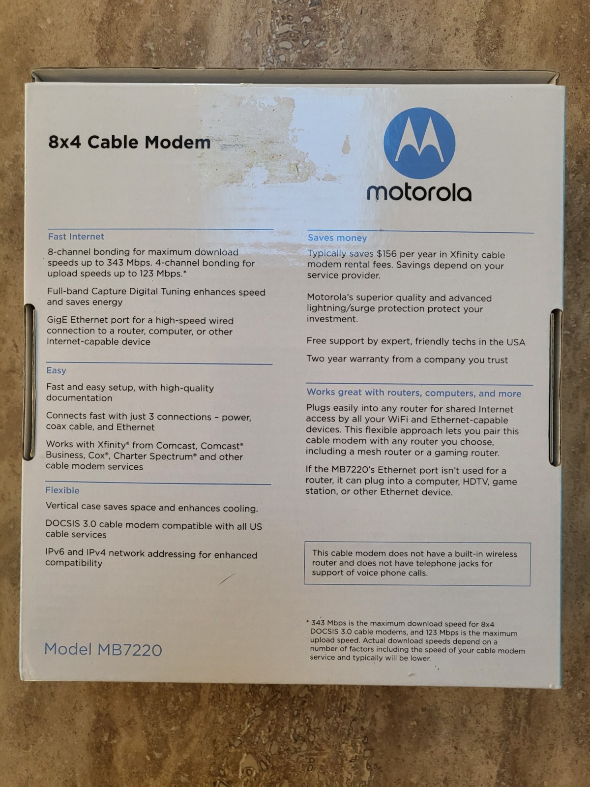Motorola MB722010 343Mbps DOCSIS 3.0 Cable Modem