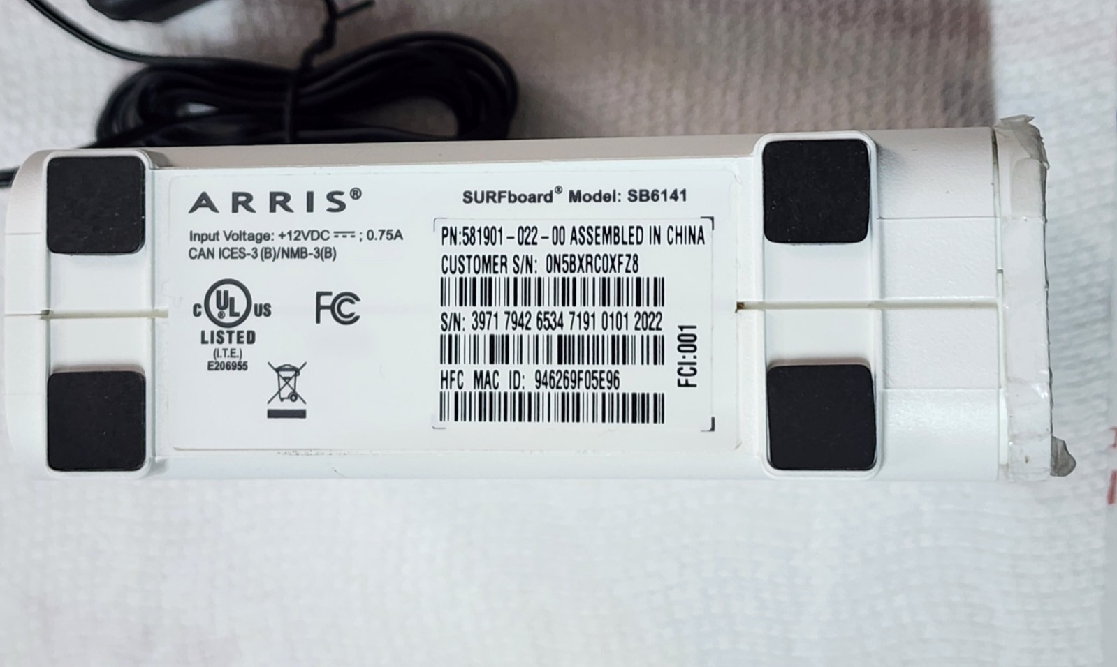 ARRIS SURFboard SB6141 DOCSIS 3.0 CABLE MODEM E3.1