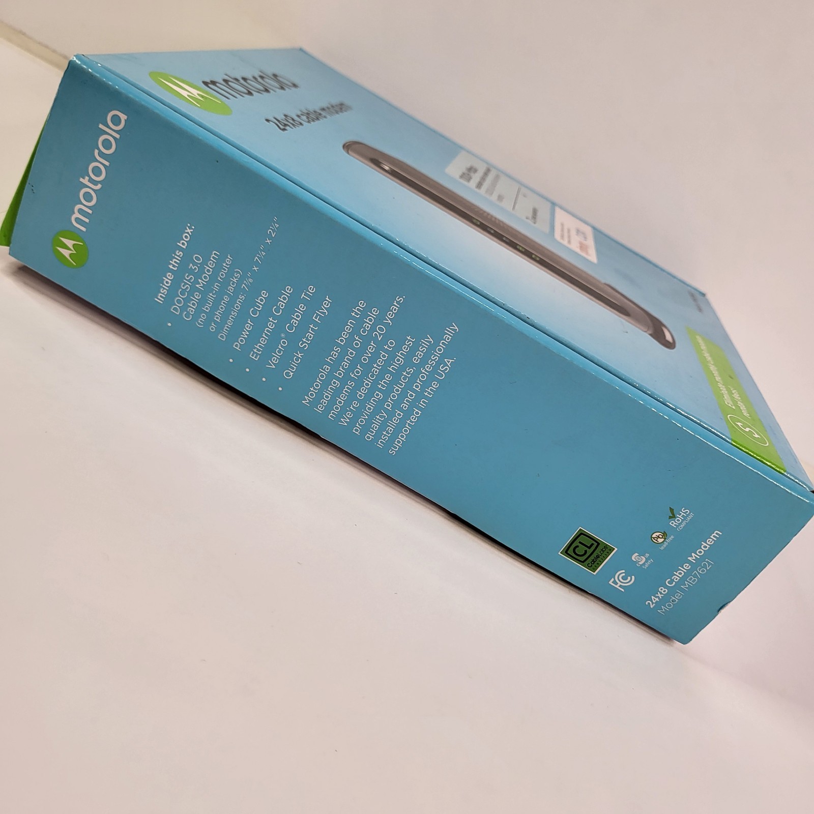 Motorola Mb7621 Cable Modem Router Docsis 3.0 1000+ Mbps Xfinity Cox 24×8 Nib