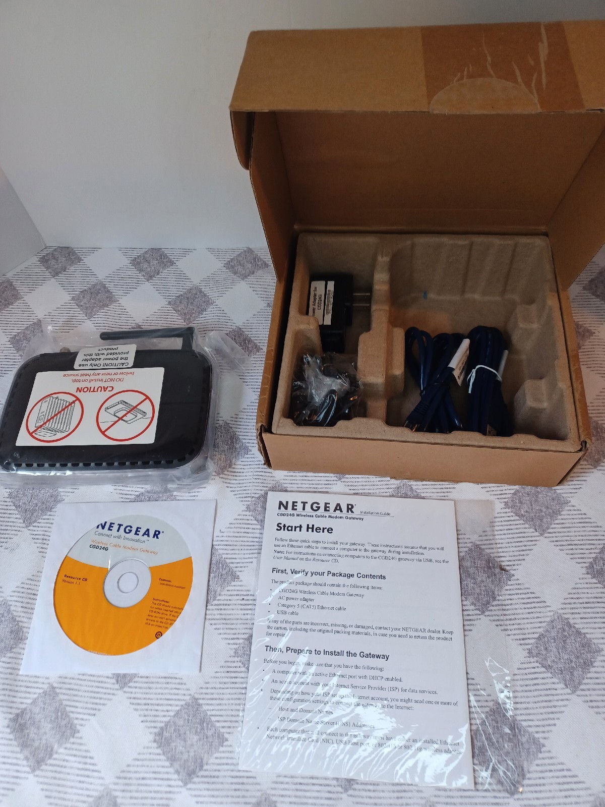 Netgear Wireless Cable Modem Gateway CGD24G . New