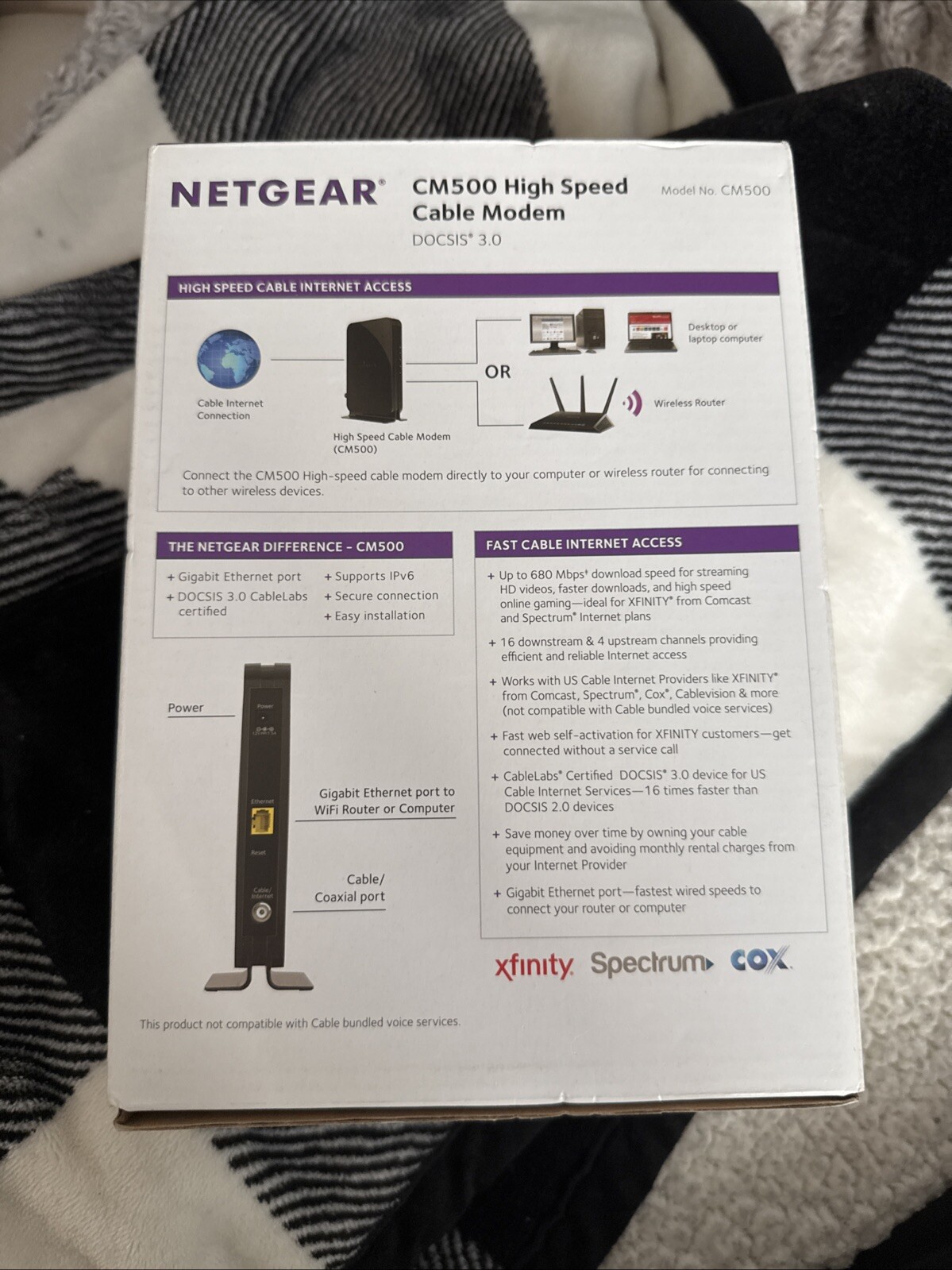 NETGEAR CM500 (CM500100NAS) 680 Mbps – Black