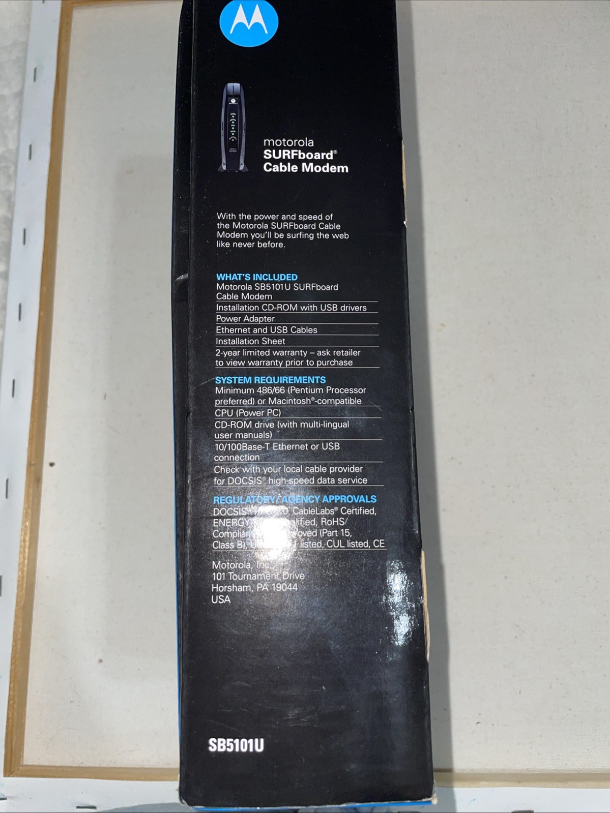 Motorola SB5101U Surfboard Cable Modem with Power Supply Preowned Tested Working