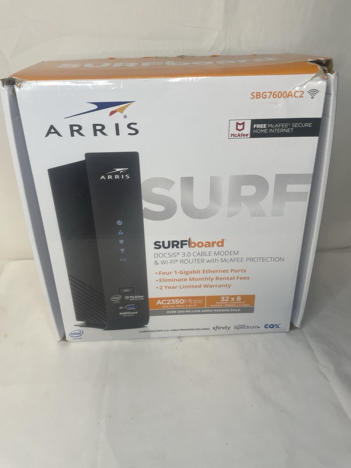 ARRIS SURFboard SBG7600AC2 32×8 DOCSIS 3.0 Cable Modem AC2350 Wi-Fi Router