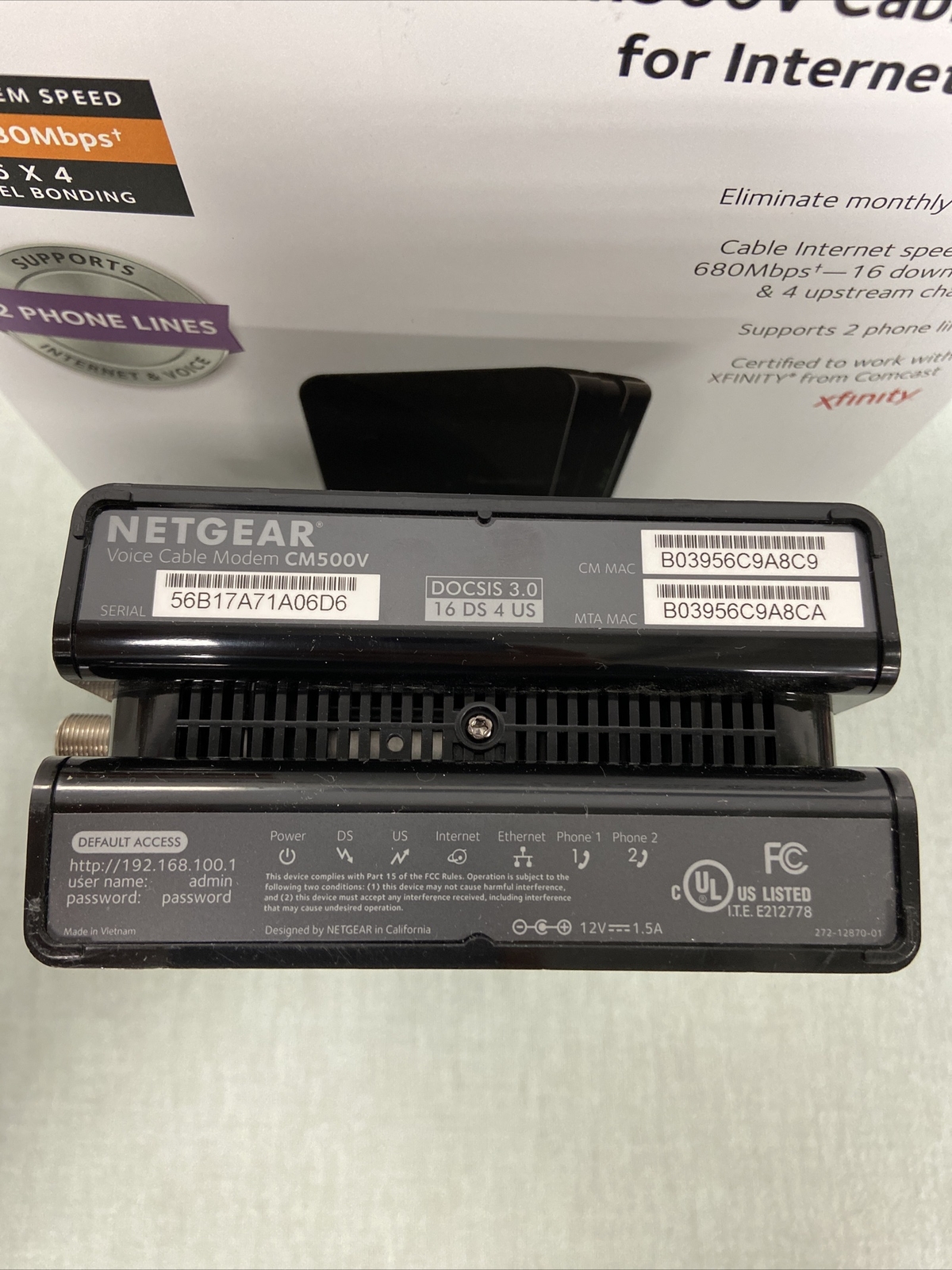 Netgear® CM500 16×4 DOCSIS 3.0 680Mbps-excellent Condition!!👍👍👍