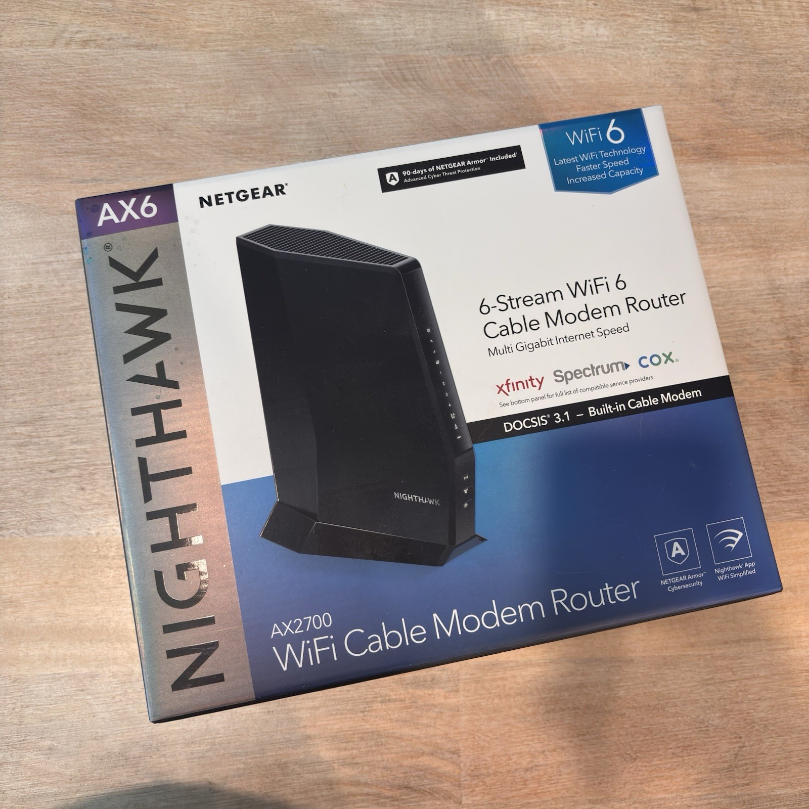 NETGEAR Nighthawk Wifi Cable Modem Router Cable Gateway DOCSIS 3.1 AX2700 NEW