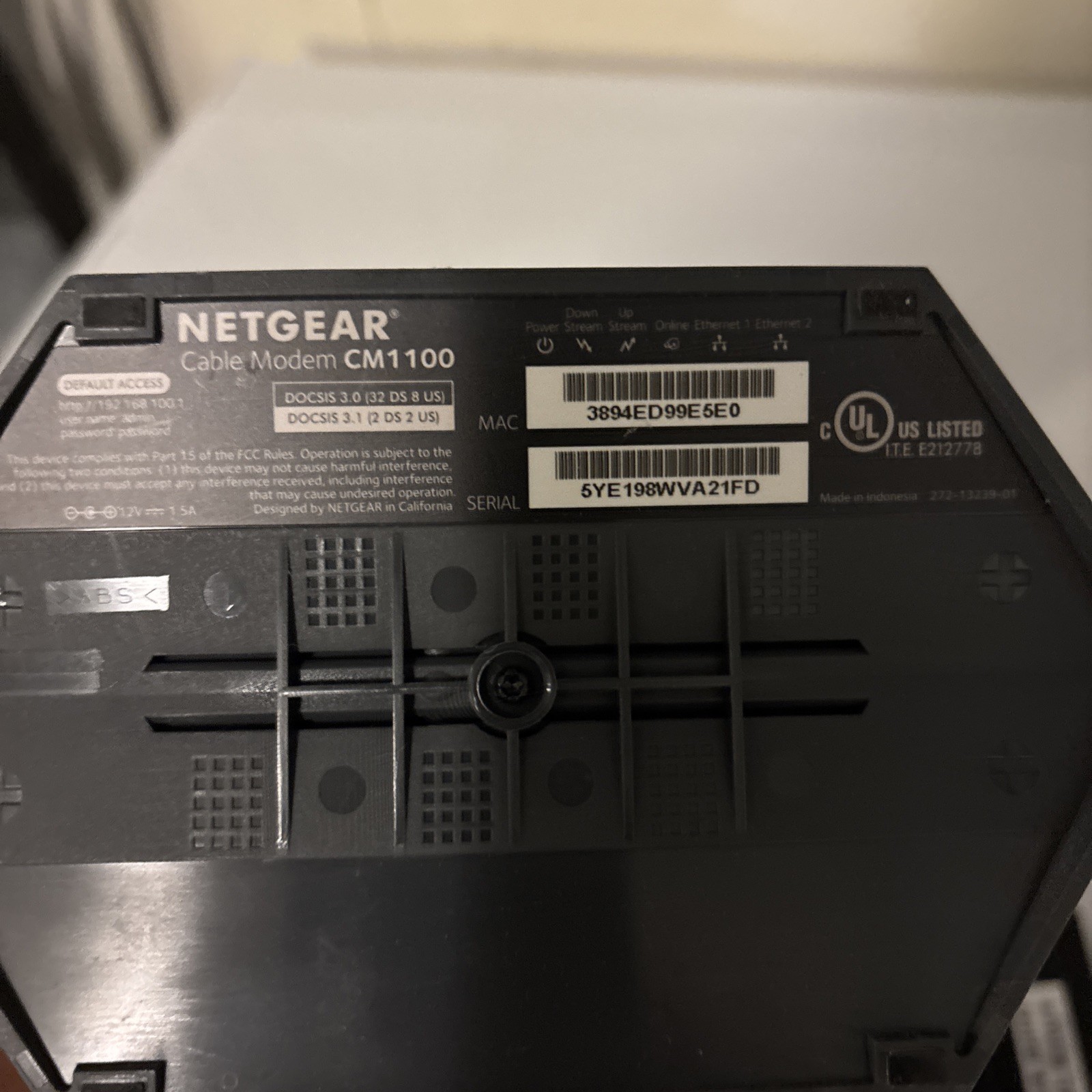 NETGEAR Nighthawk CM1100 Cable Modem