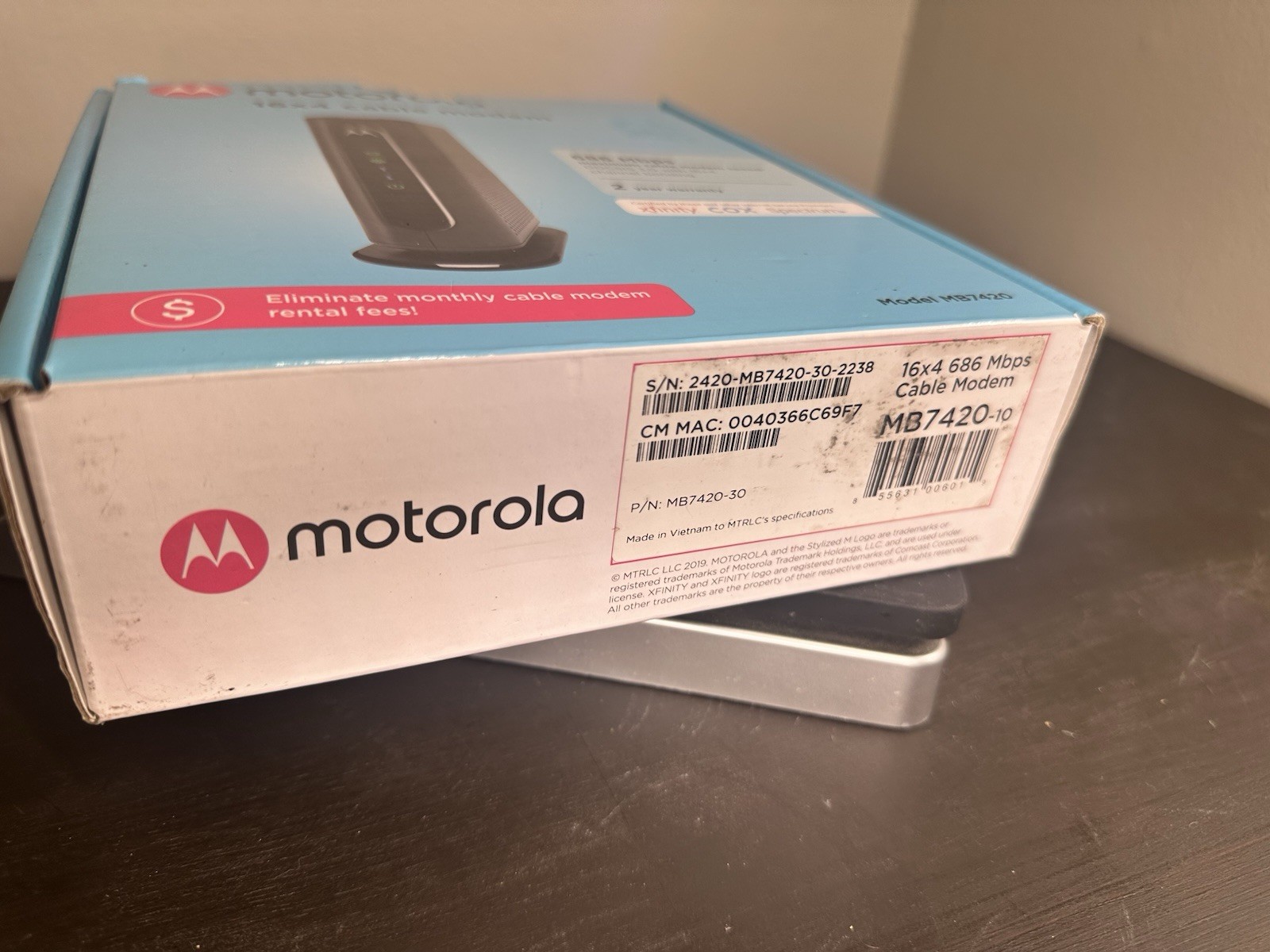 Motorola MB7420 – 16×4 Cable Modem – 686 Mbps – With Power Cord *TESTED*