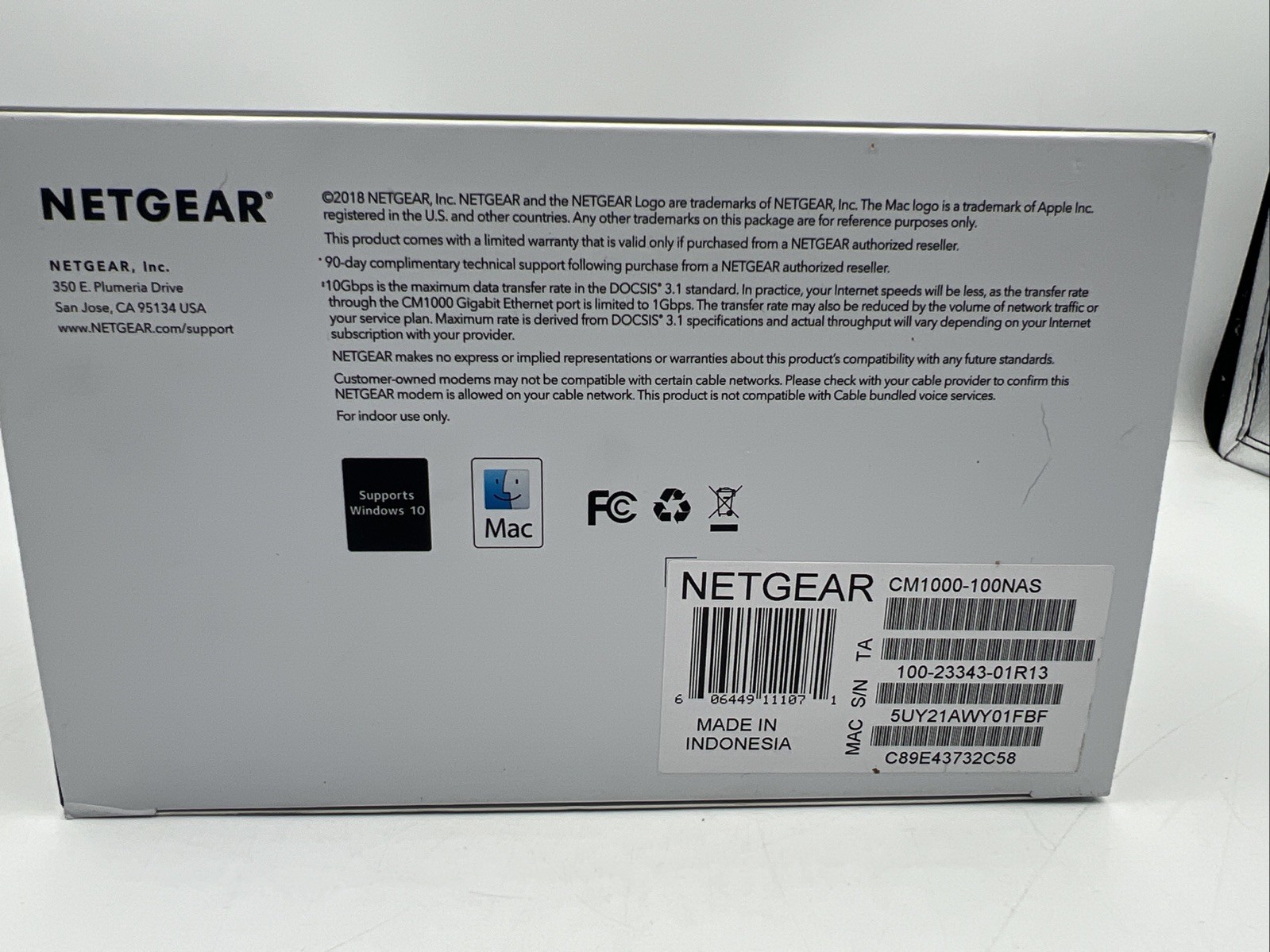 NETGEAR Nighthawk DOCSIS 3.1 Cable Modem CM1000-100NAS new