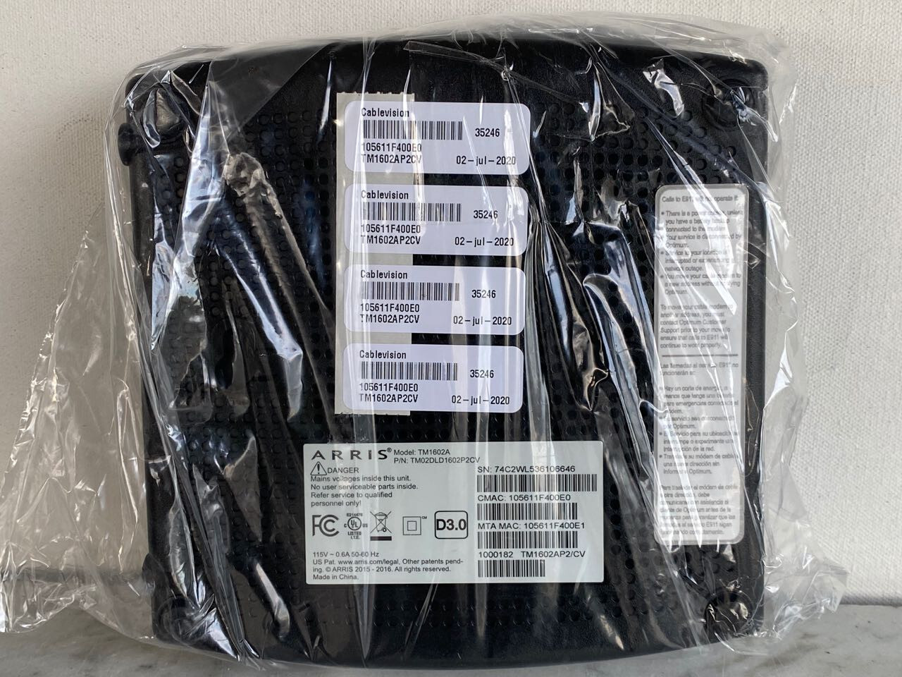 OPTIMUM Self Install Kit. SAGEMCOM Router & ARRIS Voice Cable Modem NEW