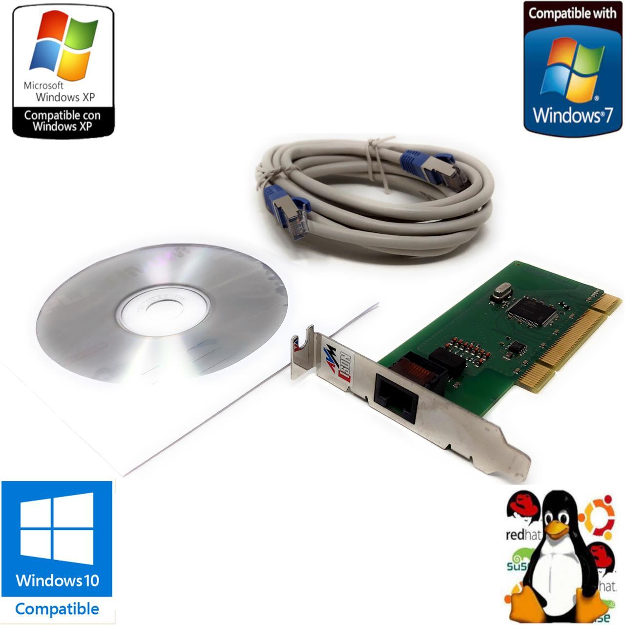AVM Fritzcard PCI ISDN V2.1 Low Profile Fax Modem Win 7 8 10 + Software & Cable
