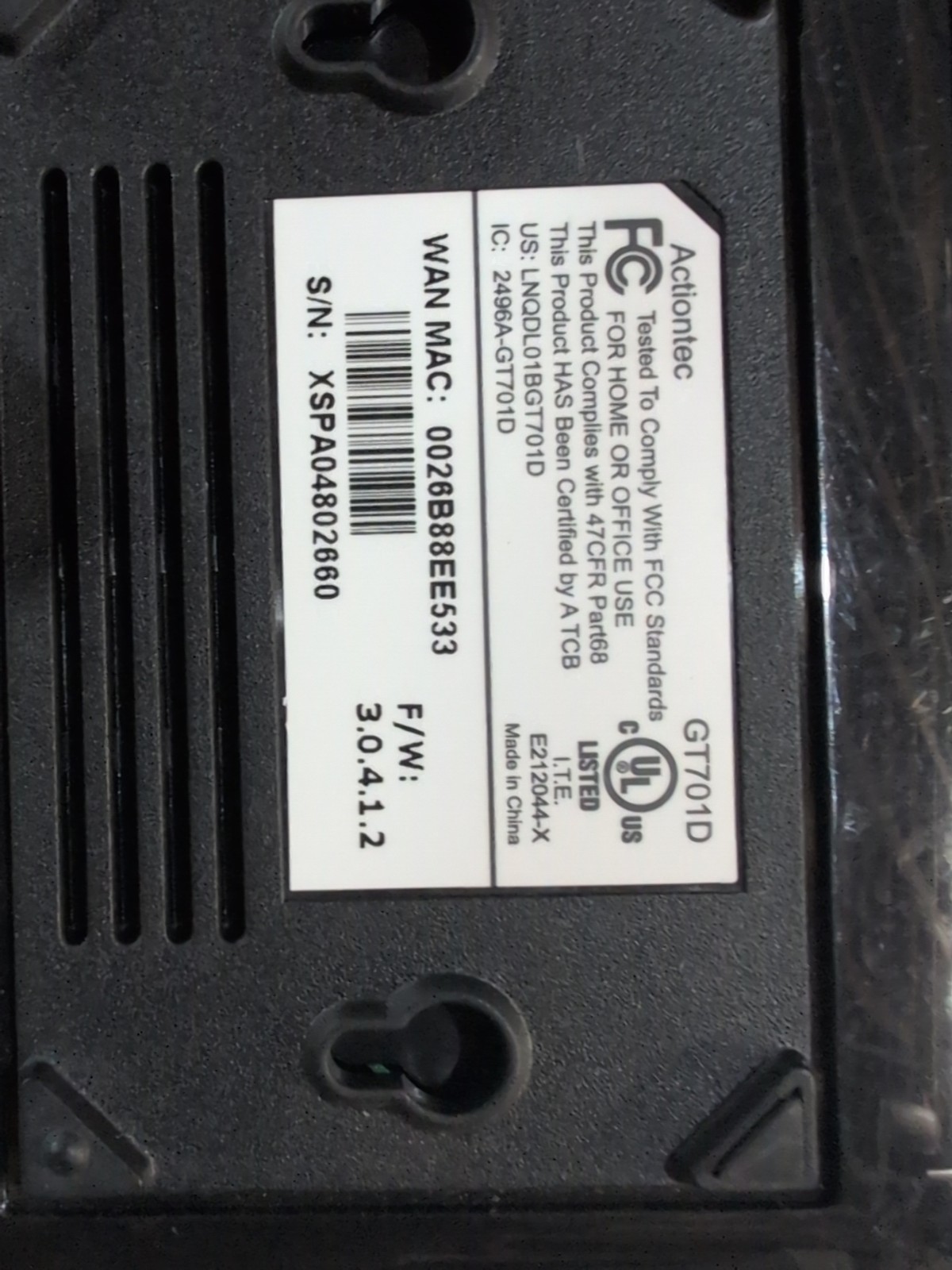 ActionTec GT701D High-Speed DSL Modem w Power Cord, CD & Quick Start Guide