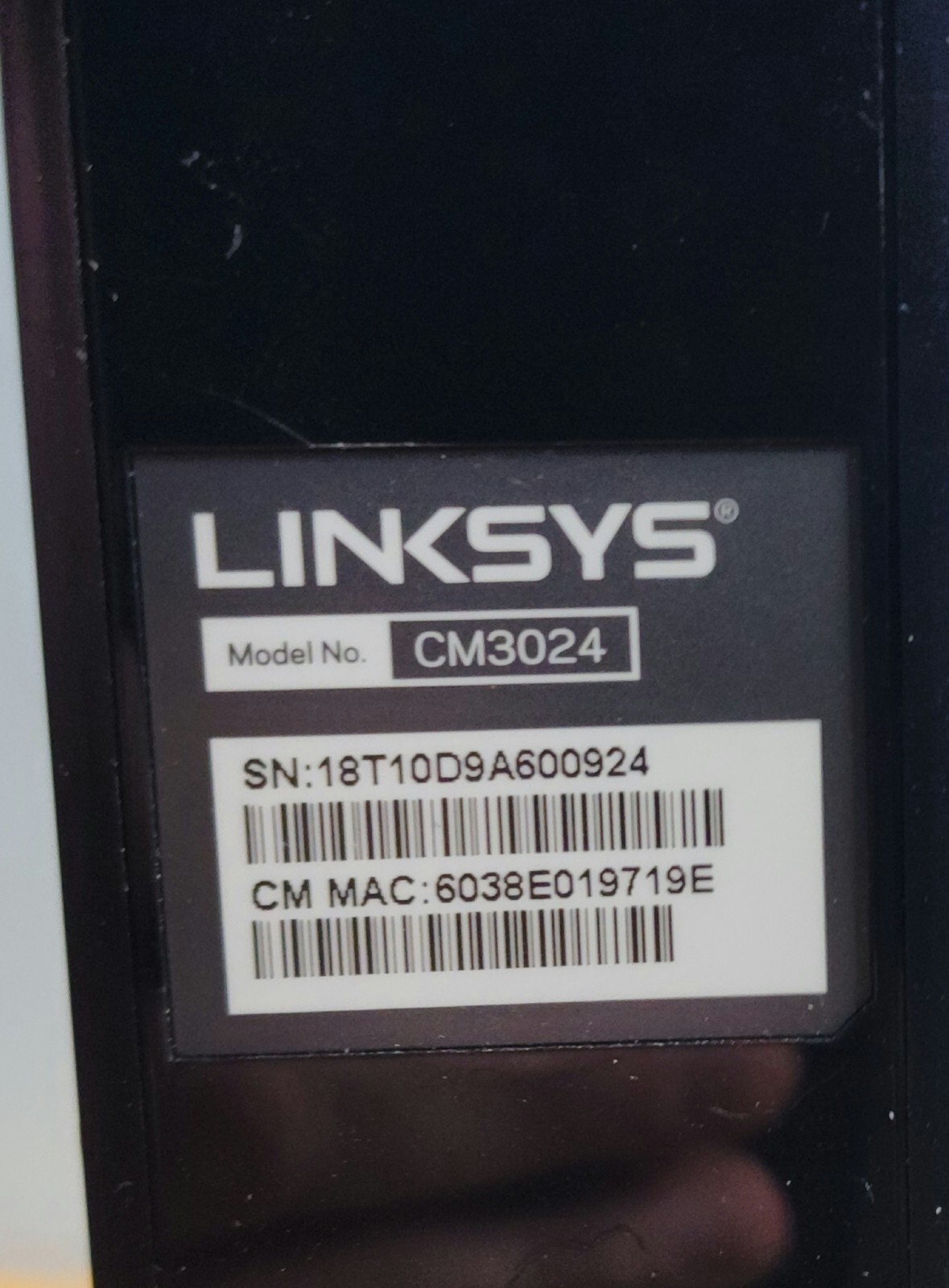 LINKSYS CM3024 High Speed DOCSIS 3.0 24×8 Cable Modem With Power Cable TESTED